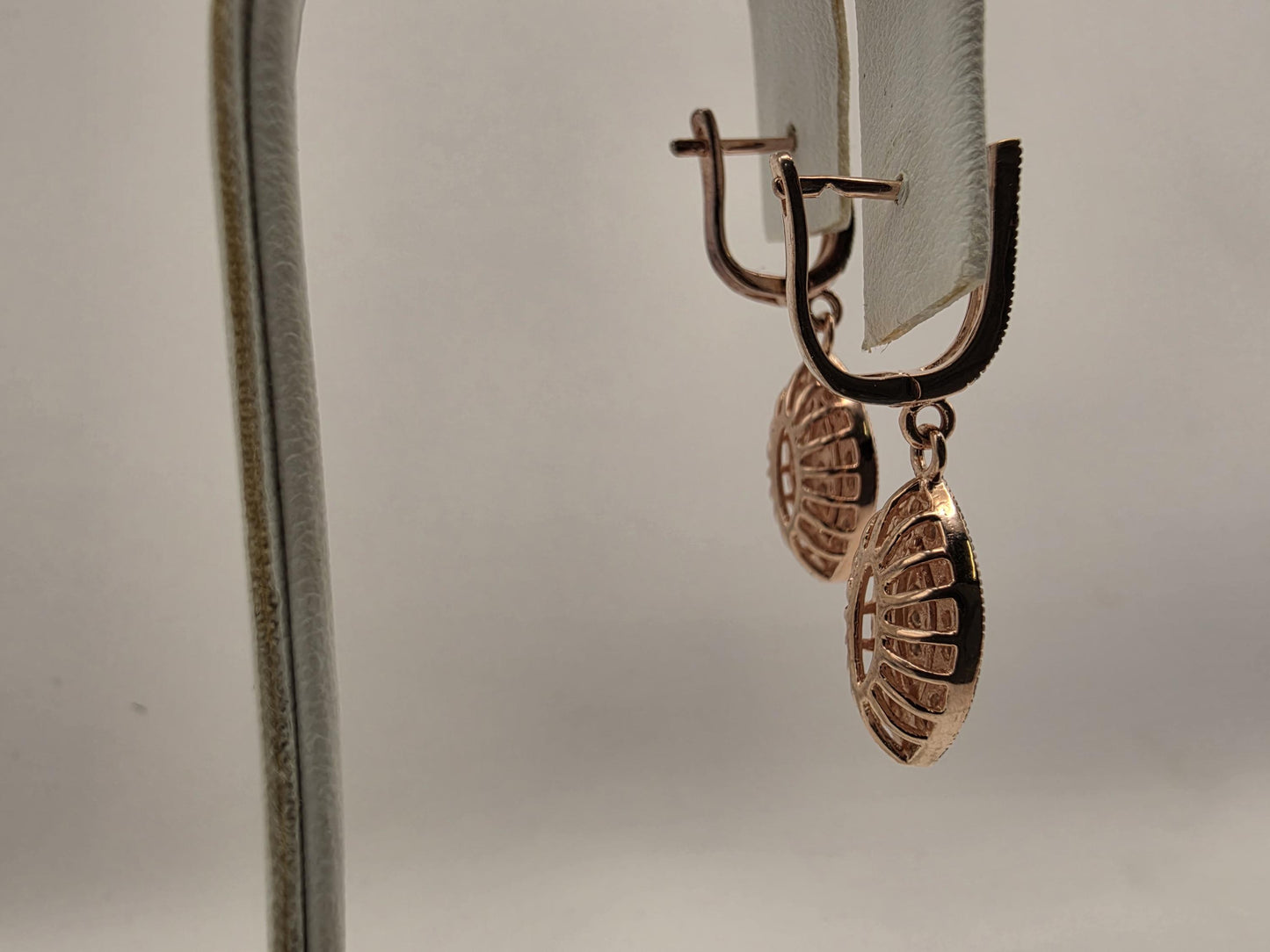 Rose Gold Plated CZ Drop Earrings | 925 Silver | Marquise Dangle | Vintage Antique Style | Womens Sparkle Drop Earrings