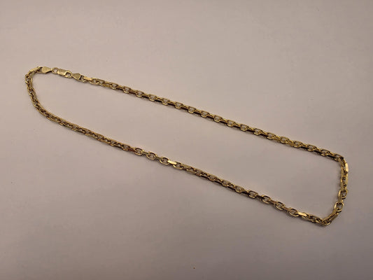 18K Gold Plated Rolo Cable Chain Necklace, Sterling Silver, 20" 4.2mm, Unisex Gold Chain, Round Link, Layering Necklace, Everyday Gift Idea
