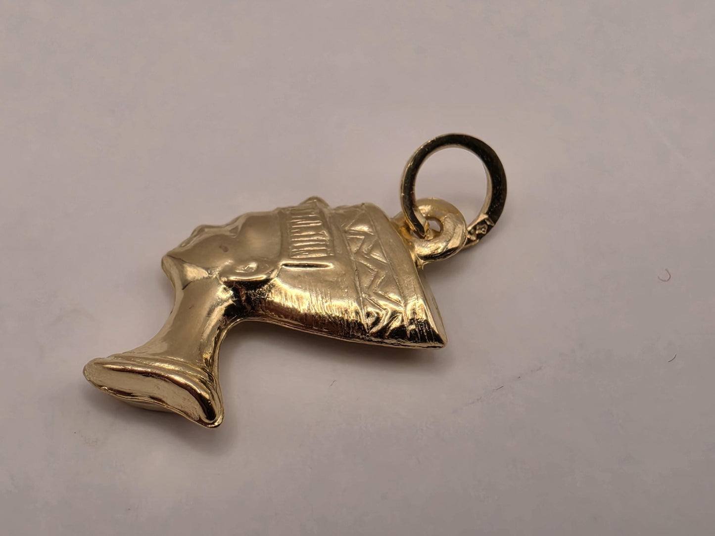 Solid 14K Yellow Gold Nefertiti Pendant Egyptian Queen Charm Ancient Egypt African History Jewelry Gift Pharaoh Small Necklace Charm