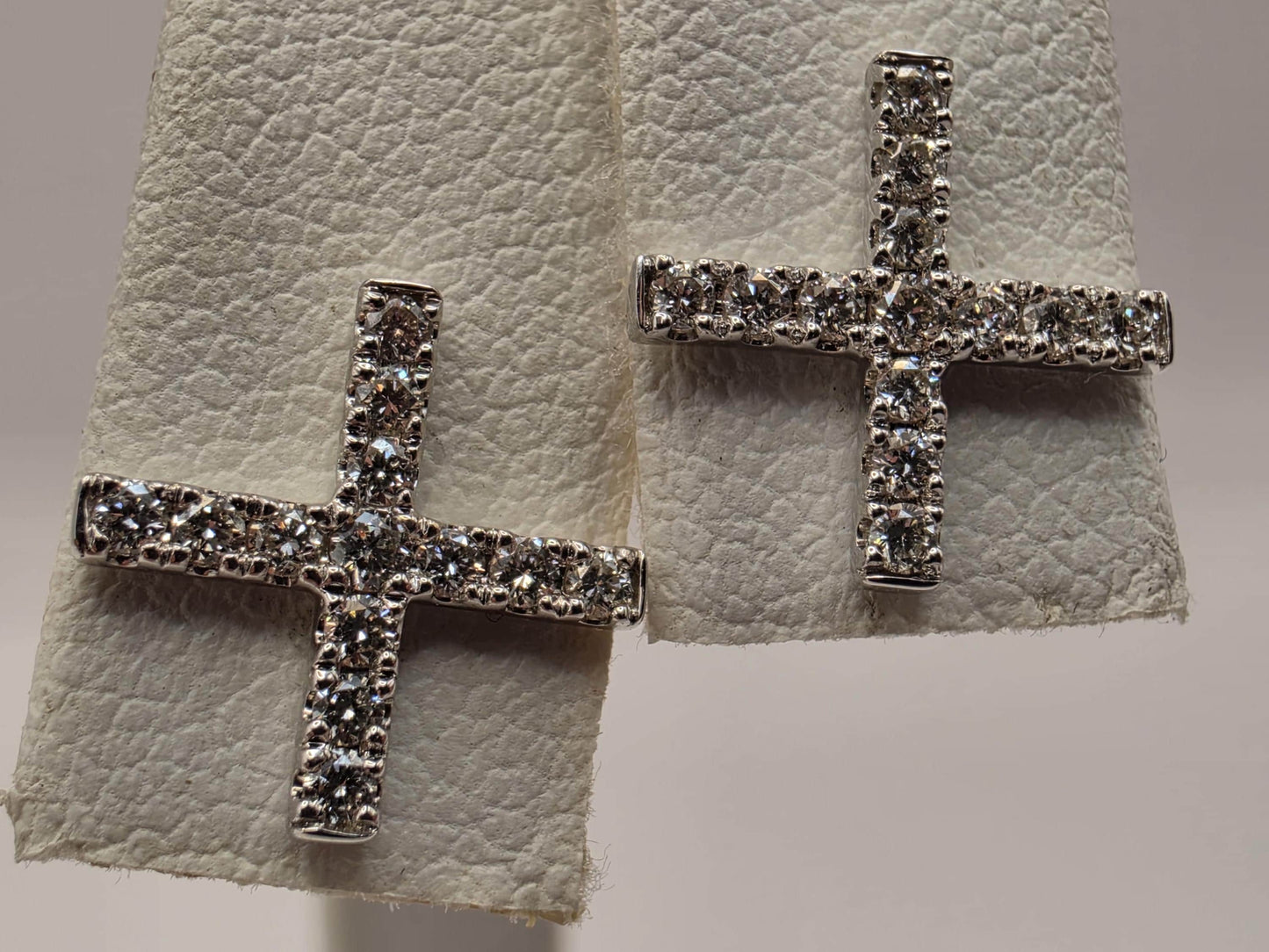 14K White Gold Diamond X Stud Earrings 0.33 CTW Natural Diamond Kiss Cross Studs Pave Fine Jewelry Gift for Her Love Sparkle