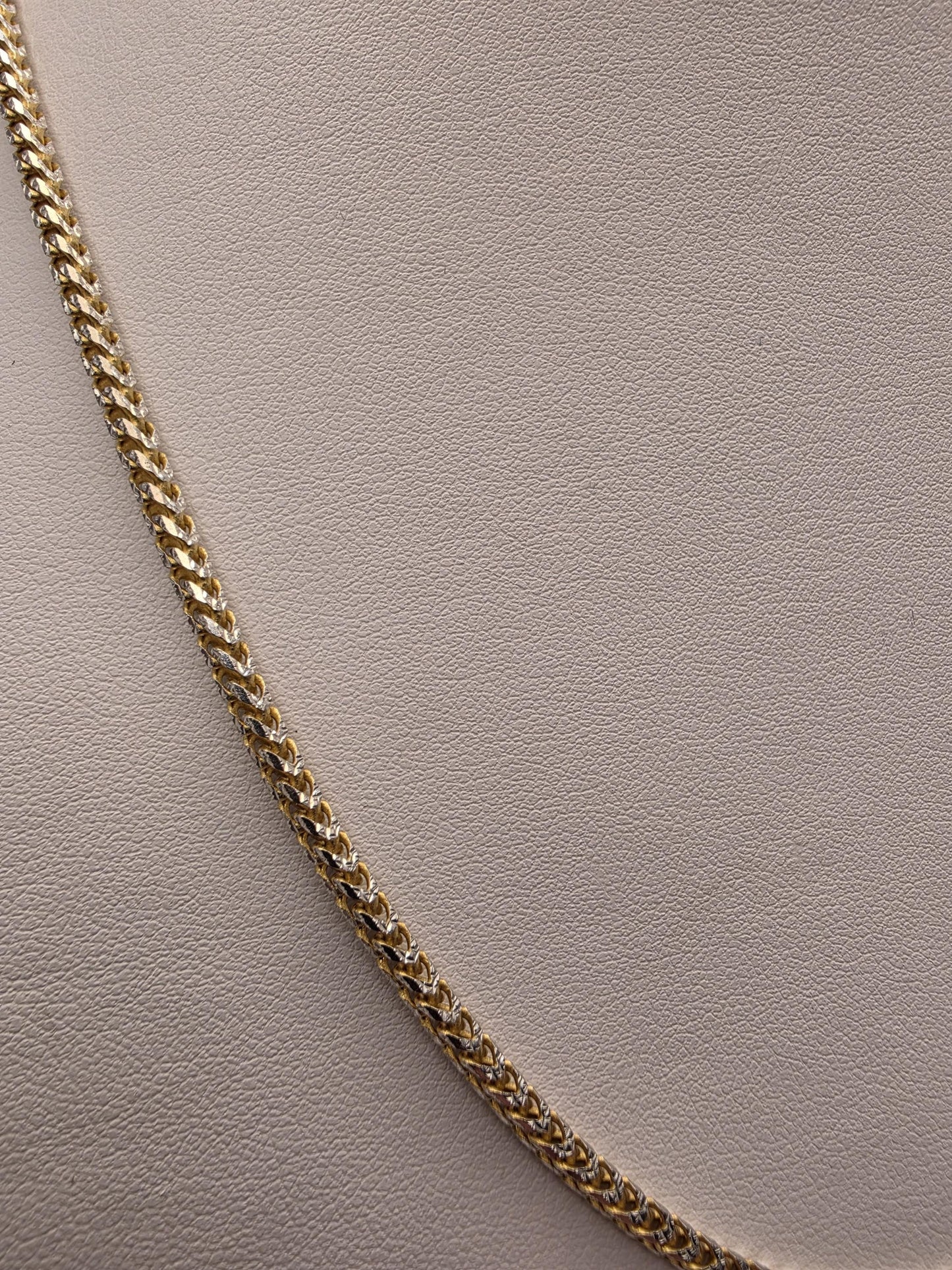 Gold Plated Franco Chain Necklace | 925 Sterling Silver | 20 Inch | 2.5mm | Thin Mens Franco Chain | Layering Necklace