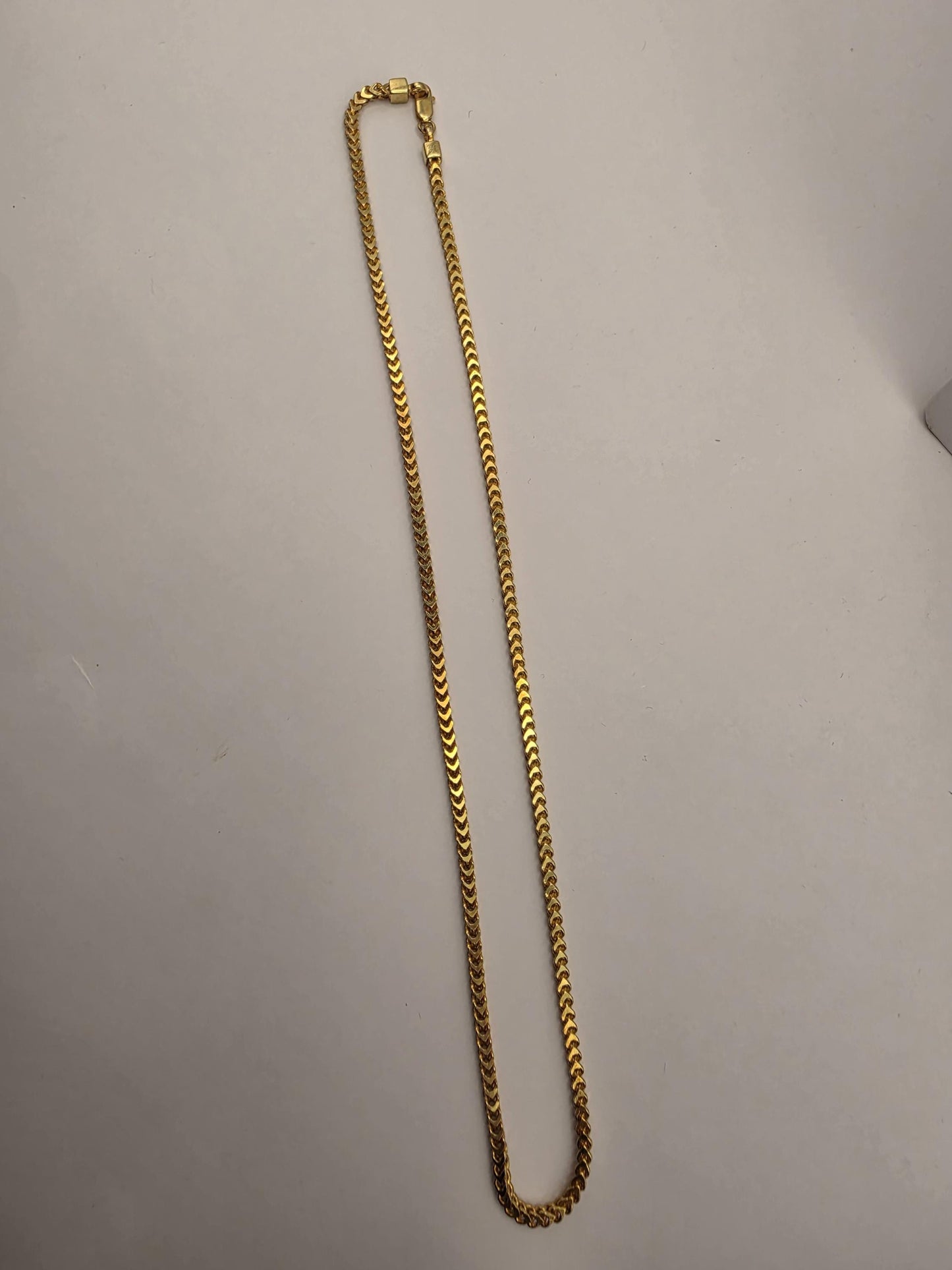 Gold Plated Franco Chain Necklace | 925 Sterling Silver | 20 Inch | 2.55mm | Thin Franco Link Chain | Layering Necklace