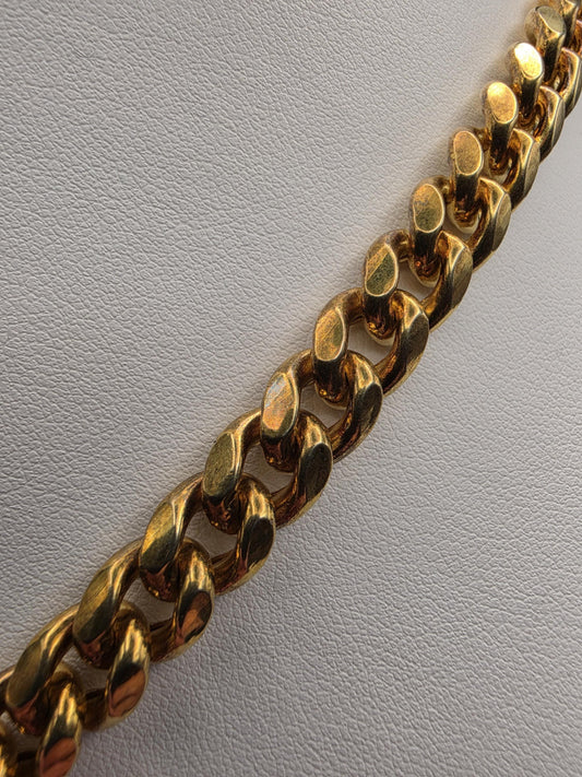 Gold Plated 925 Sterling Silver Miami Cuban Link Chain Necklace 20 Inch 8.8mm Mens Hip Hop Curb Chain Heavy Statement Gift for Him Boyfriend