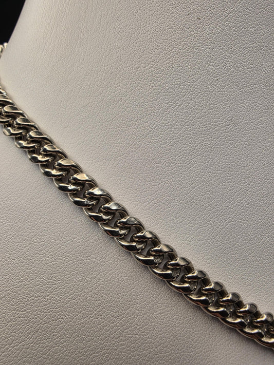 925 Sterling Silver Miami Cuban Link Chain Necklace 20 Inch 6.62mm Mens Womens Hip Hop Curb Chain Statement Layering Gift for Him Boyfriend