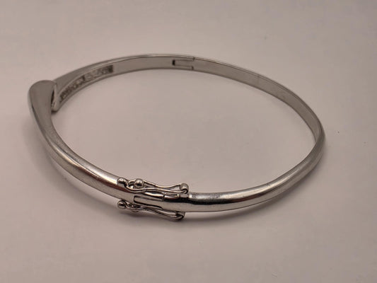925 Sterling Silver Diamond Bangle Bracelet Hinged Oval Genuine Diamond Accent Womens Fine Jewelry Stackable Statement Gift for Her