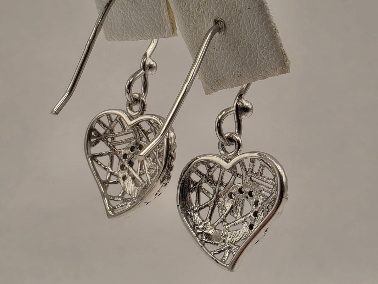 925 Sterling Silver Filigree Heart Earrings Drop Dangle Openwork Puffed Heart Womens Romantic Jewelry Gift for Her Valentines Day