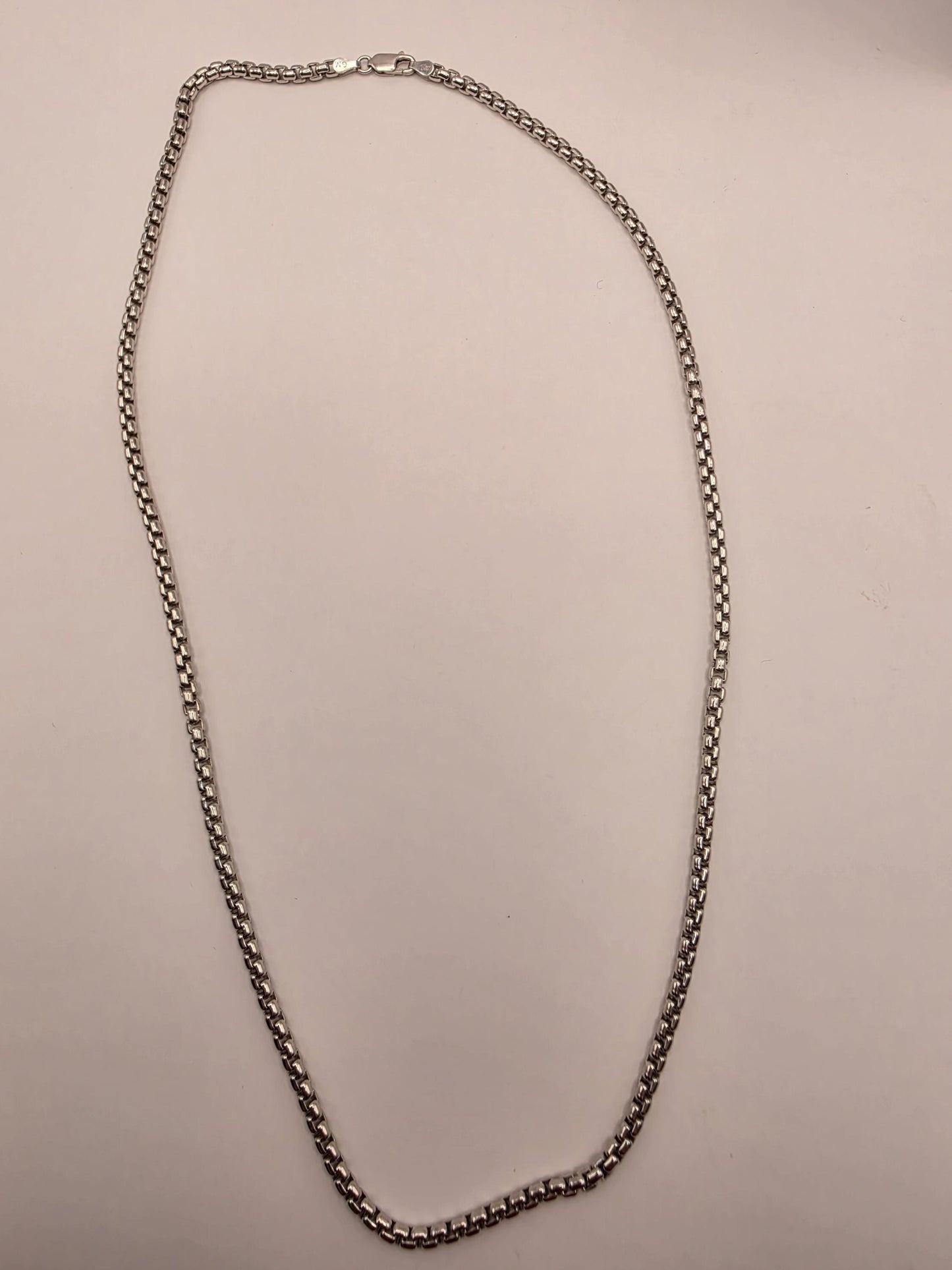 Sterling Silver Box Necklace 24" 3.75mm - view 6