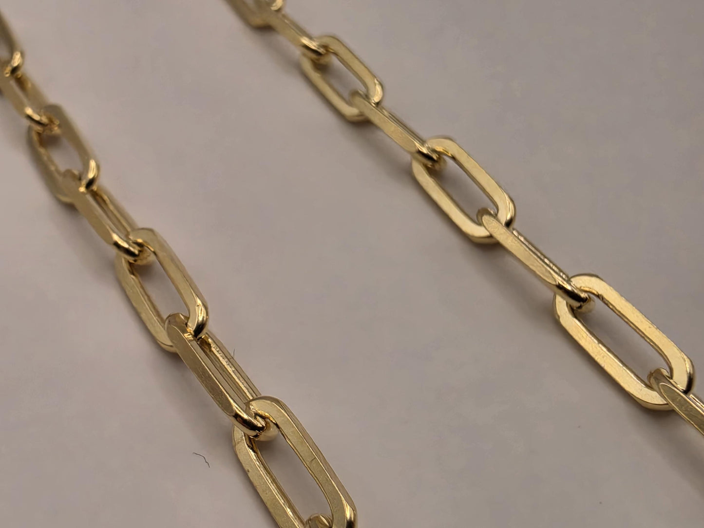 Gold Plated Sterling Silver Paperclip Necklace 18" 4mm - view 5