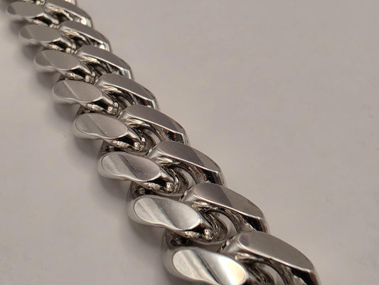Heavy Sterling Silver Cuban Link Chain 22 Inch 12mm Mens 184.5 Grams Extra Thick Curb Necklace Box Clasp Statement