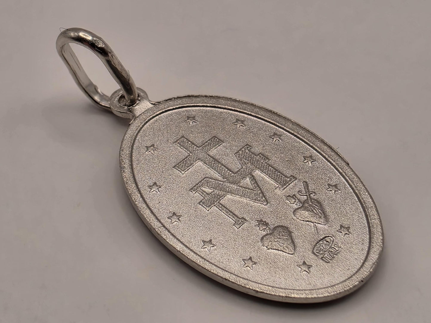 Sterling Silver Miraculous Medal Pendant .75 Inch - view 4