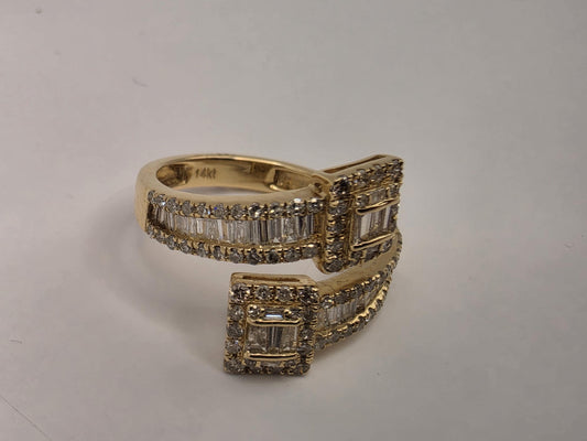 14K Yellow Gold 0.94 CT Natural Diamond Statement Ring Size 7 3.6g Solid Gold Statement Fine Jewelry Gift