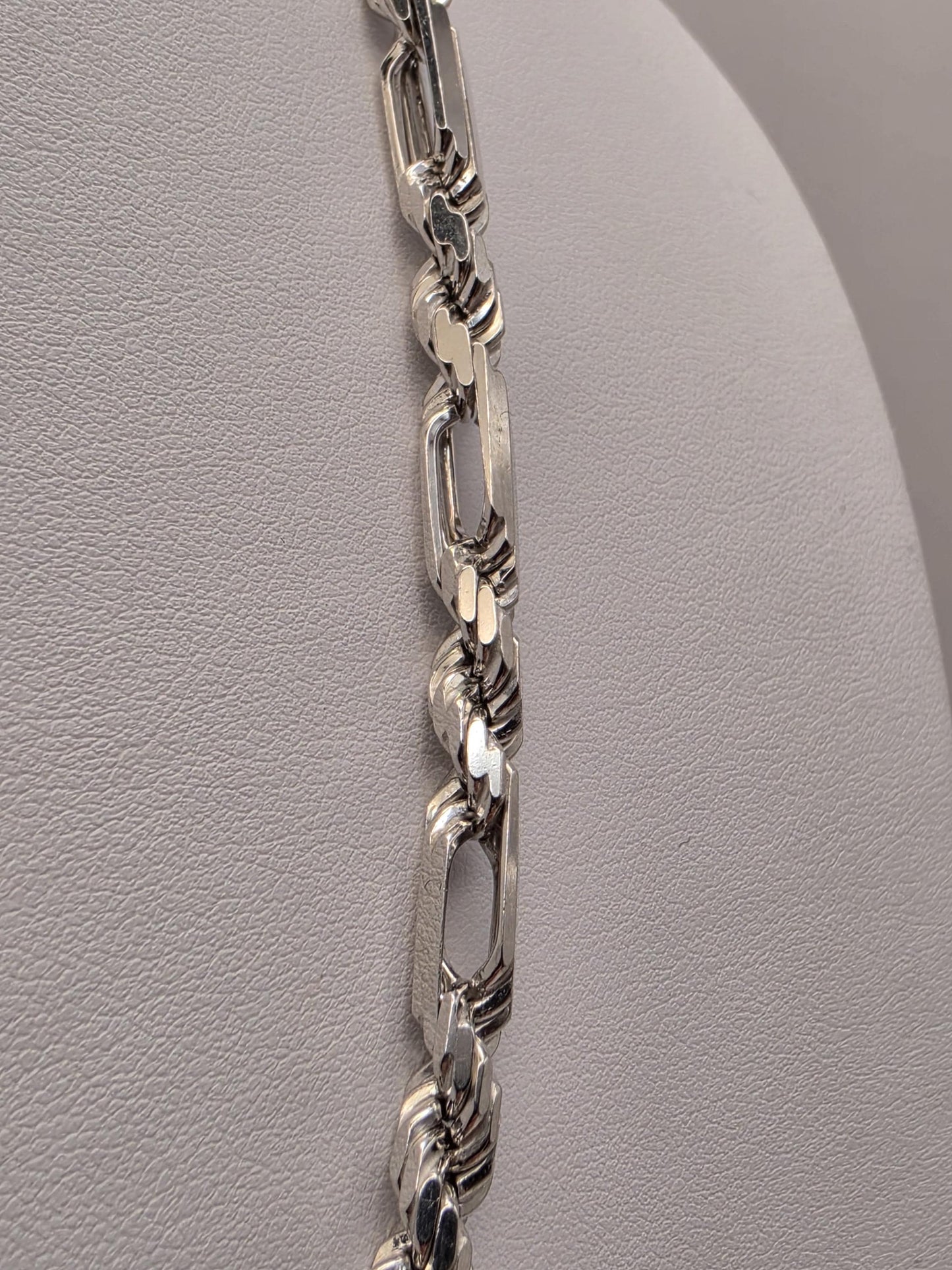 Sterling Silver Byzantine Bar Link Chain Necklace 22 Inch 5.15mm 45.6 Grams Mens Unisex Statement Jewelry