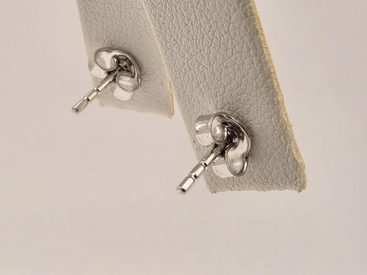 14K White Gold Polished Ball Stud Earrings, 0.25 Inch, 1.2g Classic Fine Jewelry