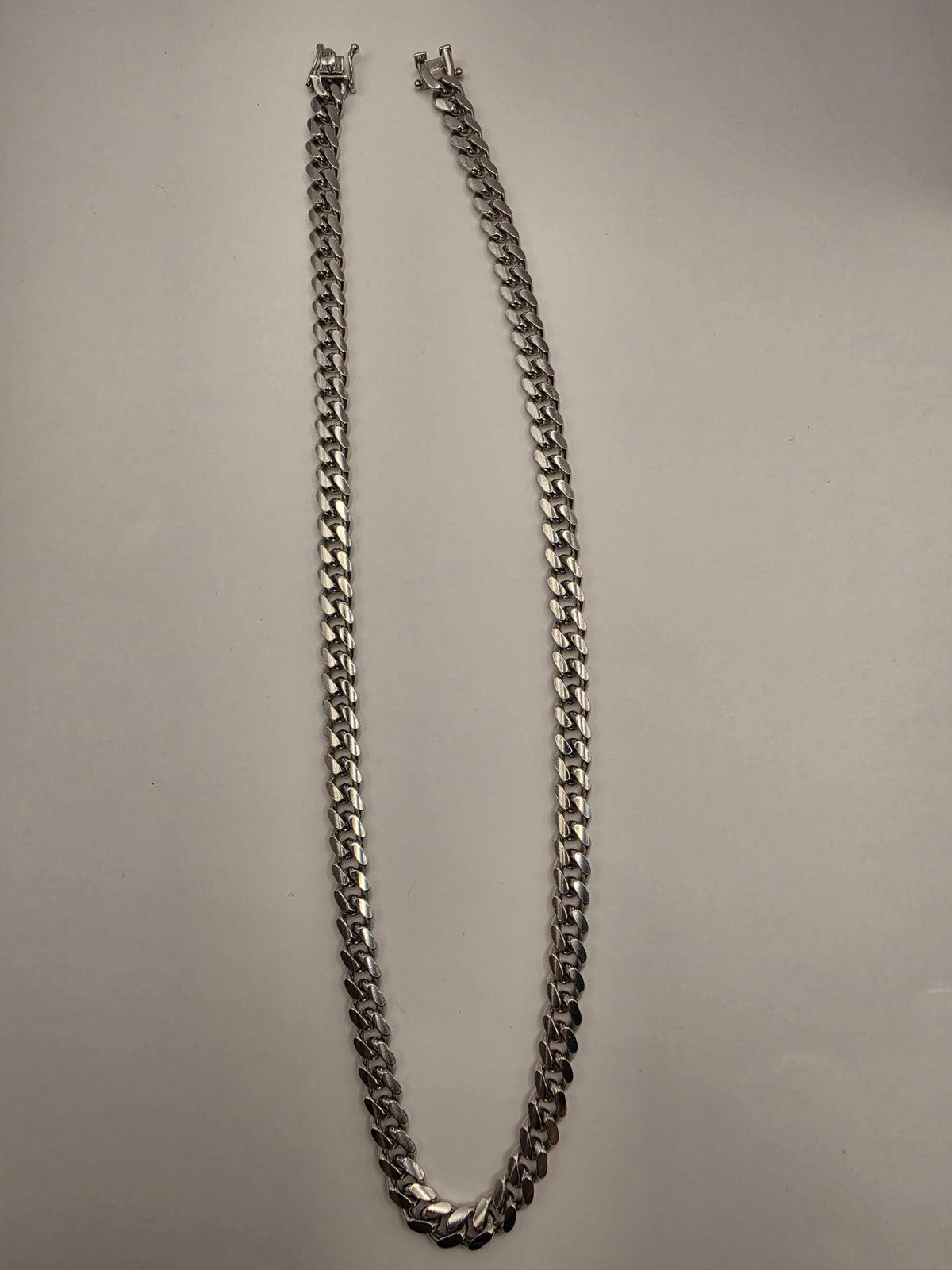 Heavy Sterling Silver Cuban Link Necklace | 22 Inch Curb Chain, 90.2g