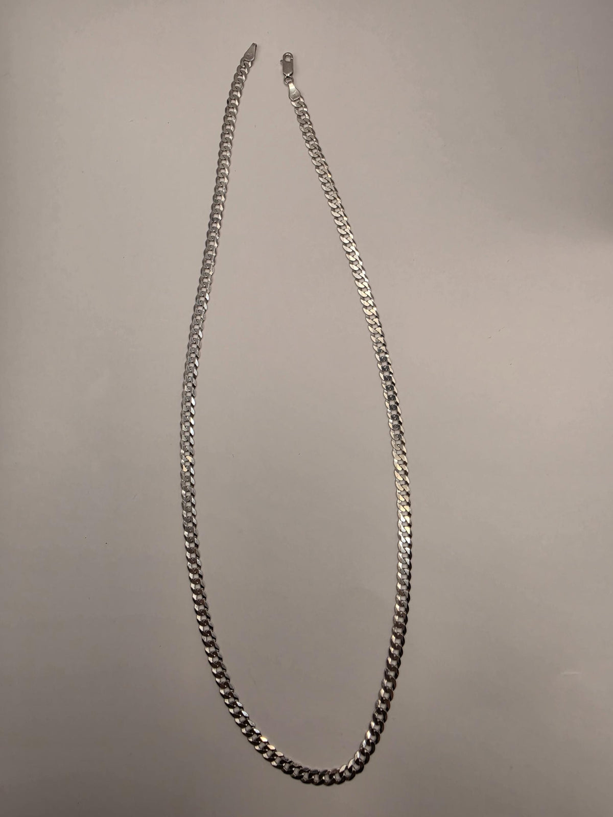 Sterling Silver Curb Link Necklace | 24 Inch 5mm Cuban Chain