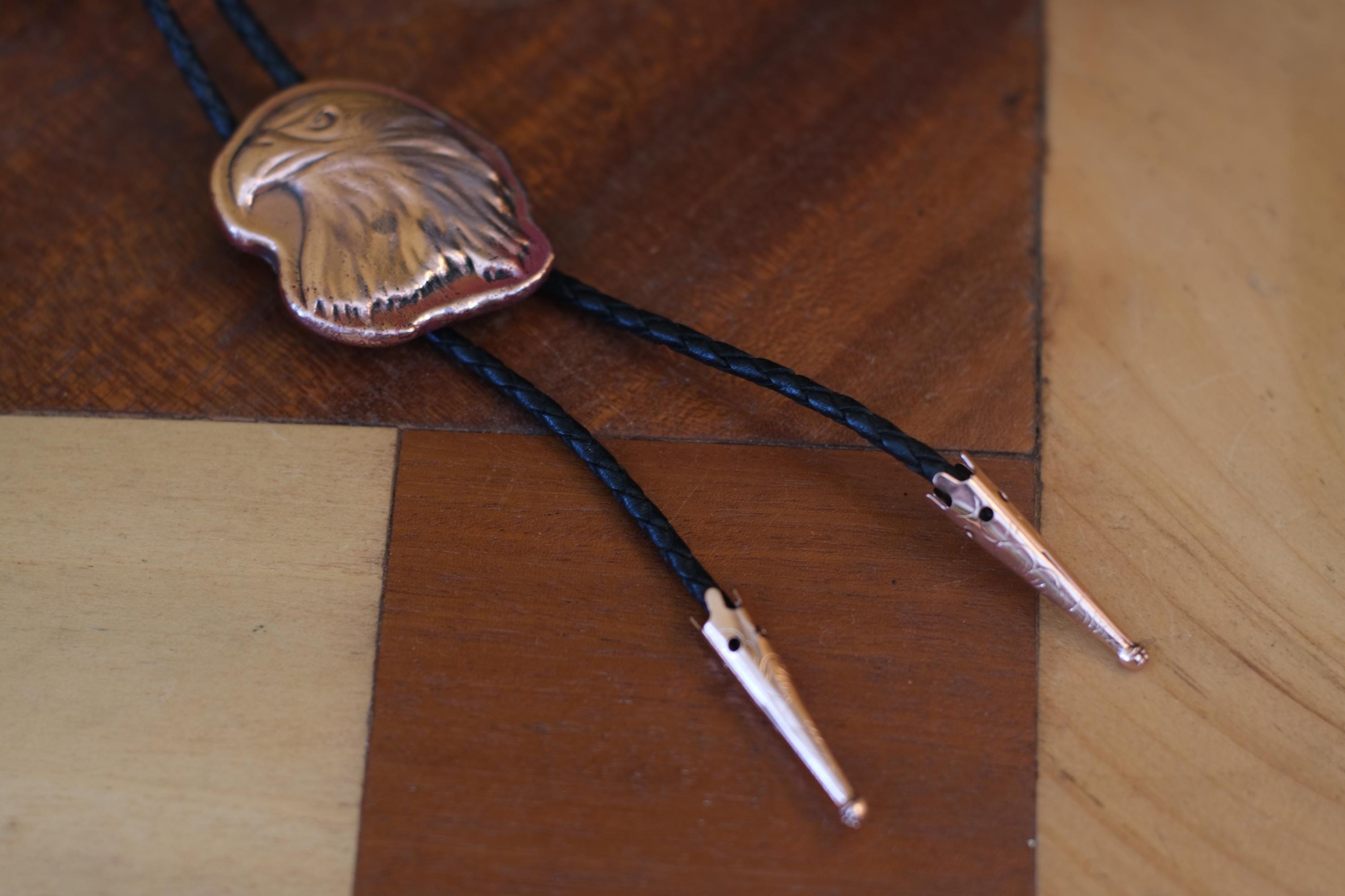 Handmade Copper Eagle Bolo Tie | Solid Copper Pour | Small Batch