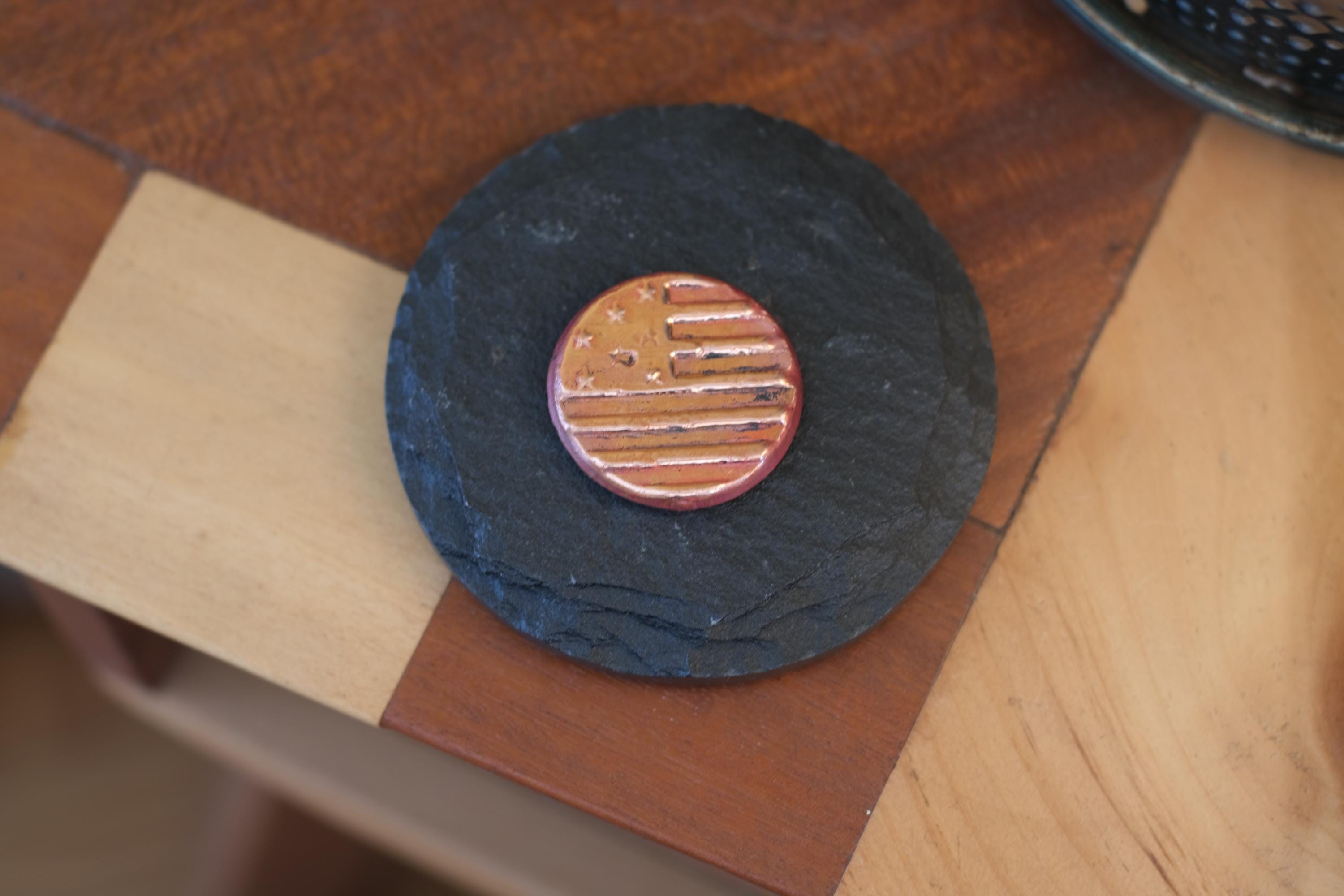 USA Flag Coin — Copper — Hand Poured