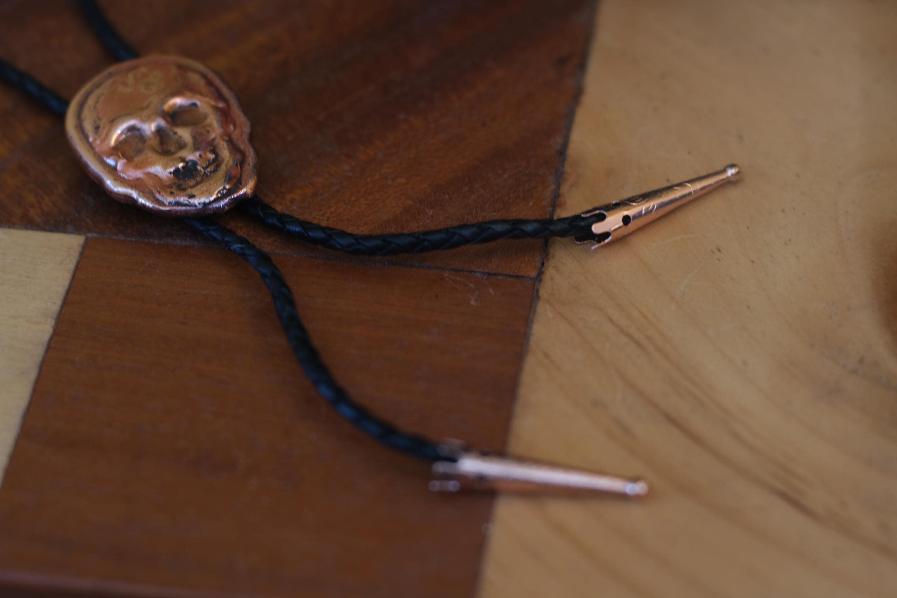 Handmade Copper Skull Bolo Tie | Solid Copper Pour | Small Batch
