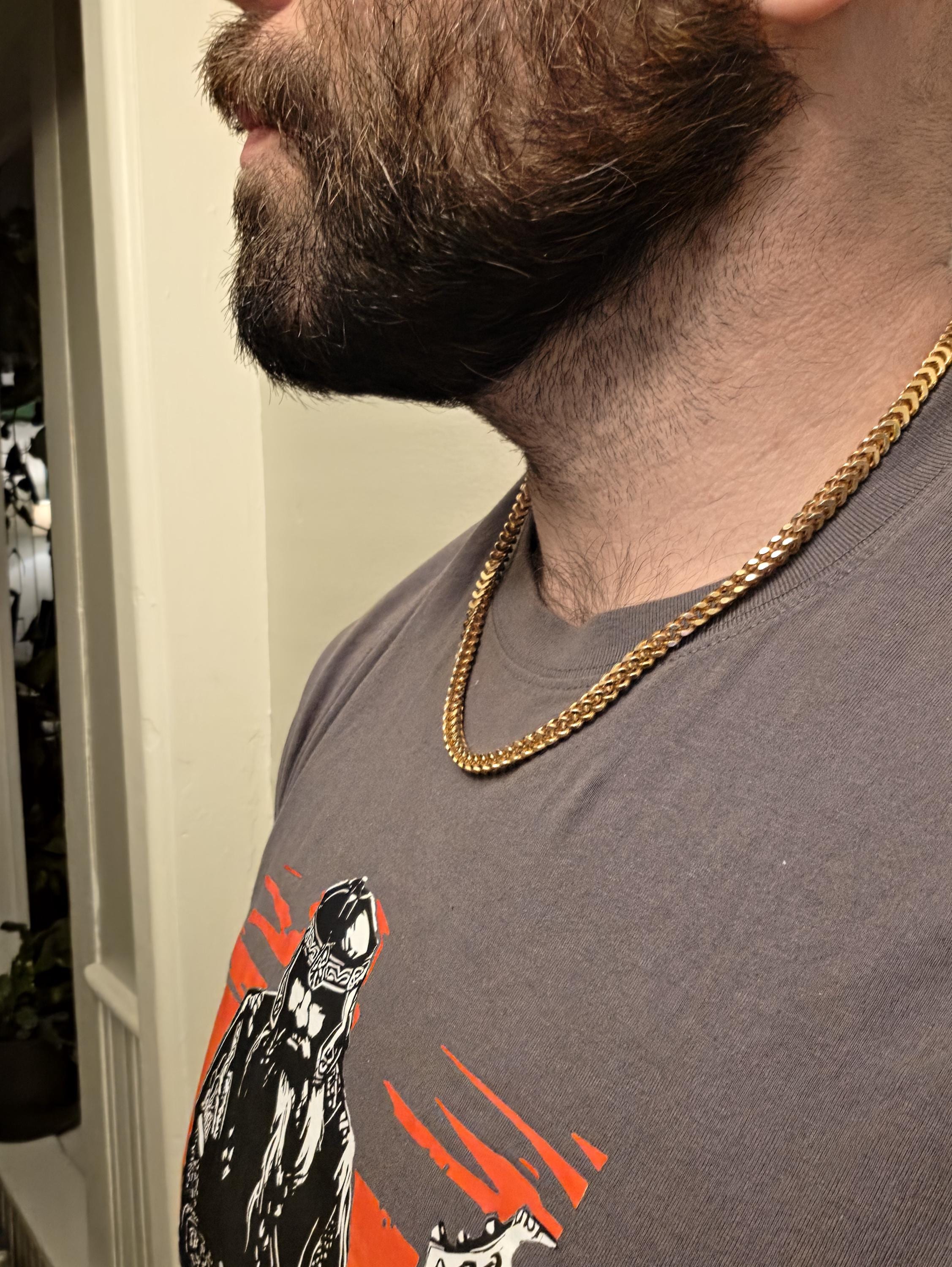 Heavy 925 Sterling Silver Gold Plated Franco Chain Necklace 22" | 36 Grams | Thick Gold Chain | Men's Women's Hip Hop Jewelry | Box Clasp