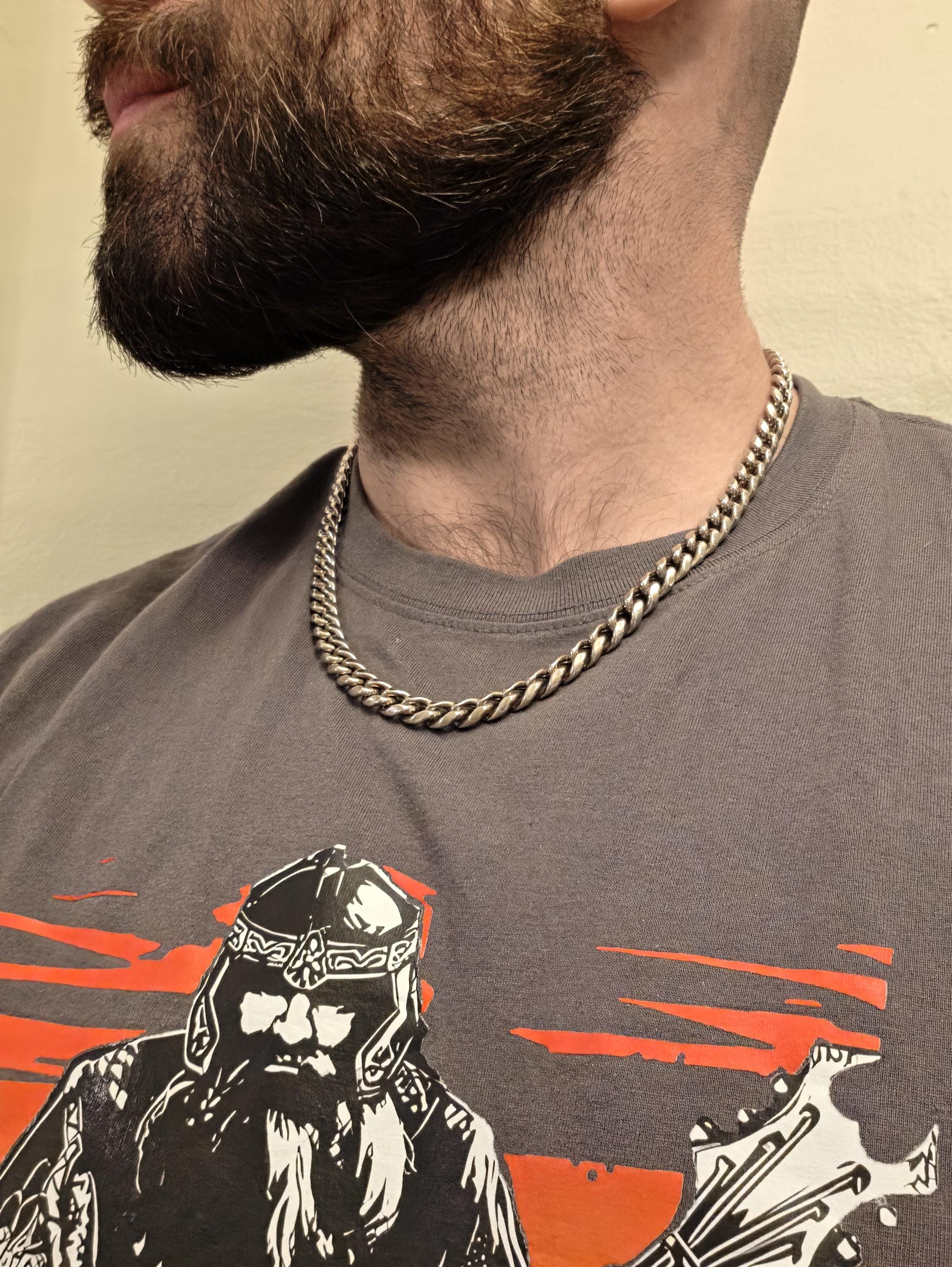 Heavy 925 Sterling Silver Cuban Link Chain Necklace 22" | 48 Grams | Thick Mens Cuban Chain | Statement Silver Necklace | Box Clasp