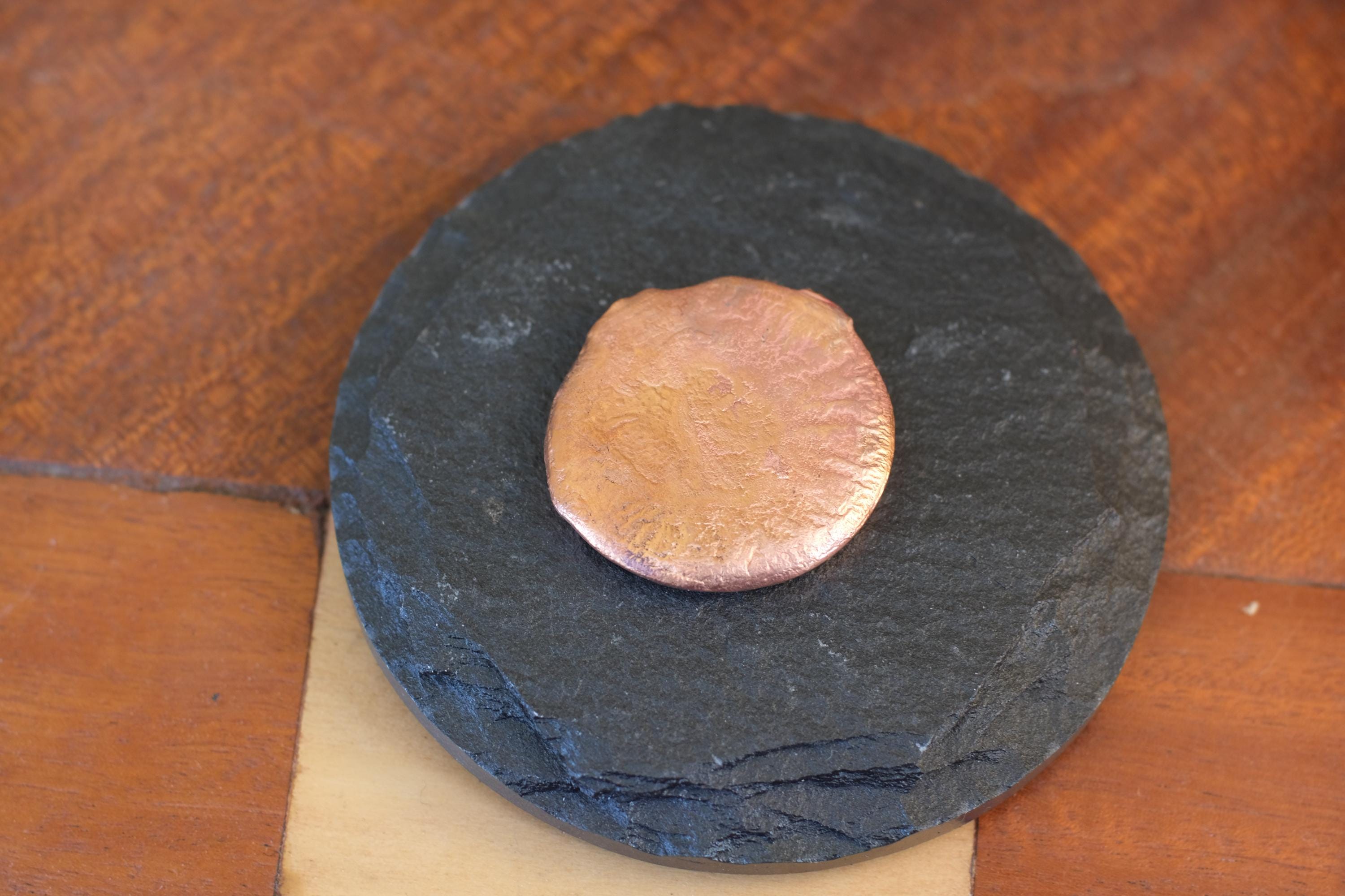 Hand Poured .999 Fine Copper USA Flag Coin | 63g Solid Copper | American Flag Metal Round