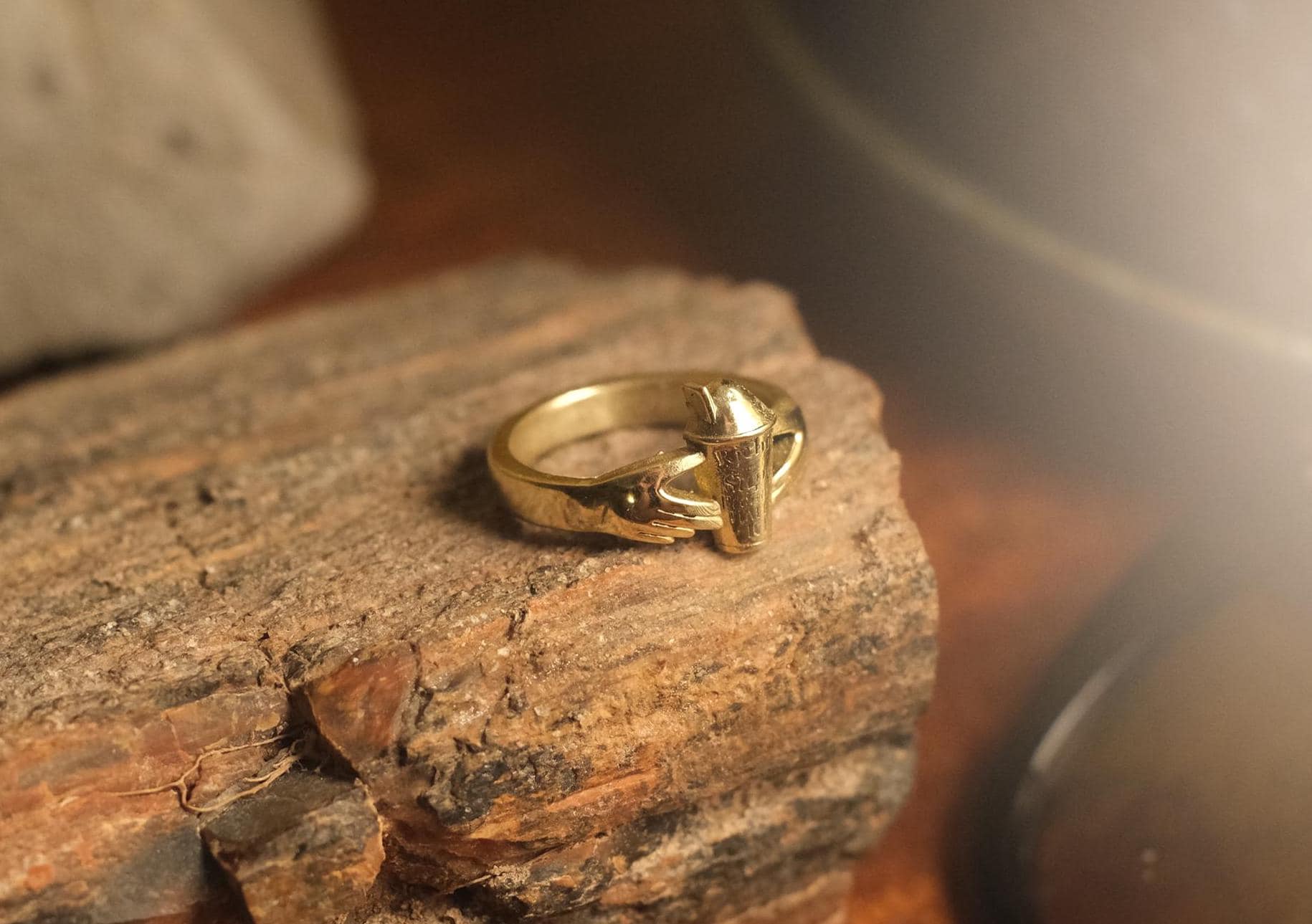 Richie’s Slush Claddagh Ring – Solid Brass Size 10 – Hand Cast North Shore Statement Ring