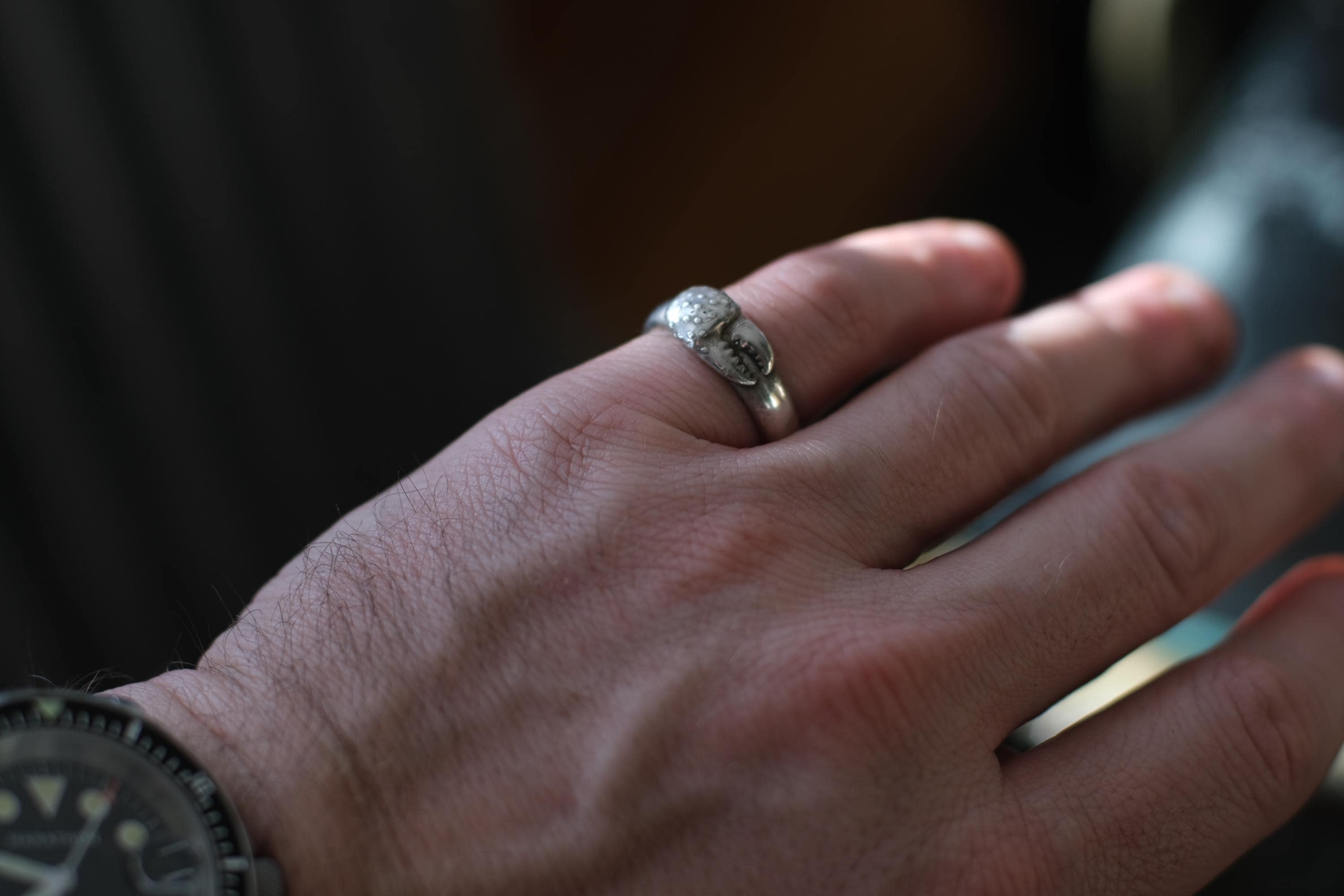 Sterling Silver Lobster Ring – Hand Cast (Size 10)