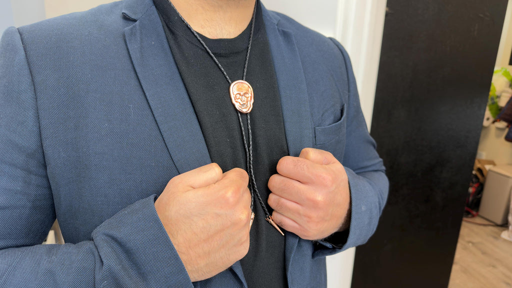 Handmade Copper Skull Bolo Tie | Solid Copper Pour | Small Batch
