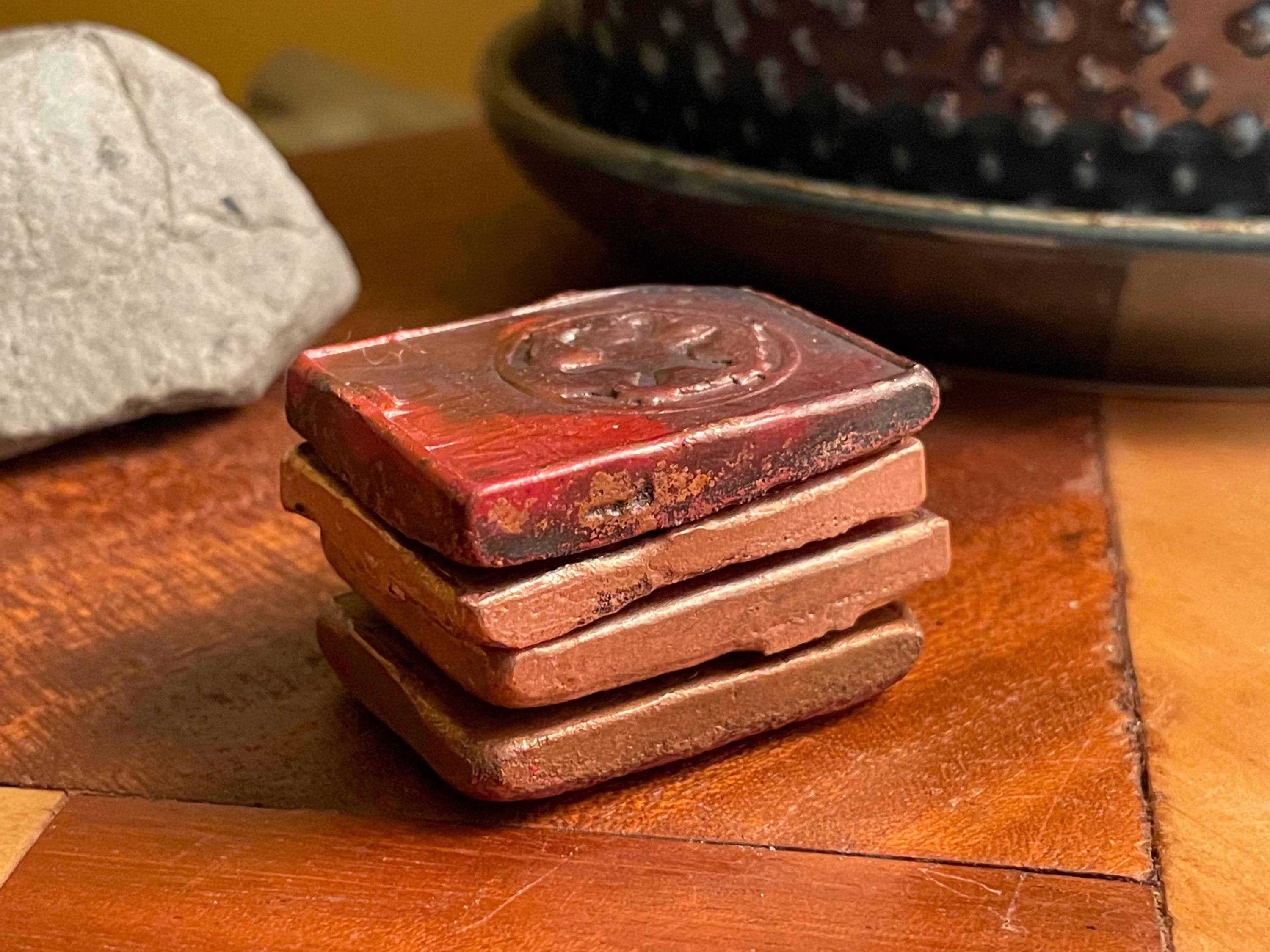 Hand Cast Copper Imperial Credits (Set of 4) | Sand Cast Copper Bars | Sci-Fi Inspired Metal | Handmade Copper Art