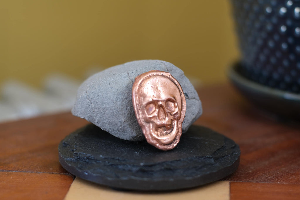 Hand-Poured Copper Skull | Solid Copper | 50g | Small Batch Cast