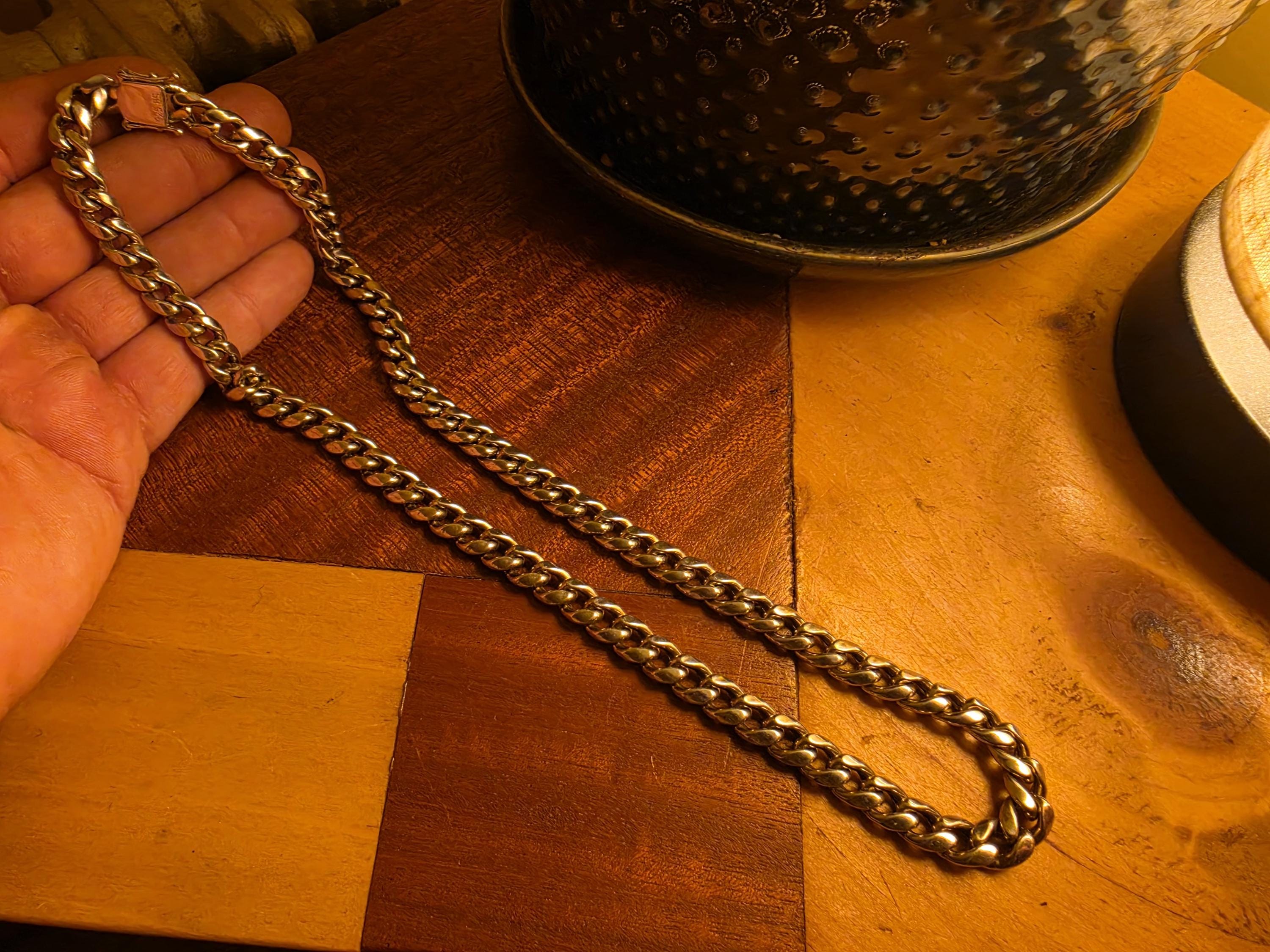 Heavy 925 Sterling Silver Cuban Link Chain Necklace 22" | 48 Grams | Thick Mens Cuban Chain | Statement Silver Necklace | Box Clasp