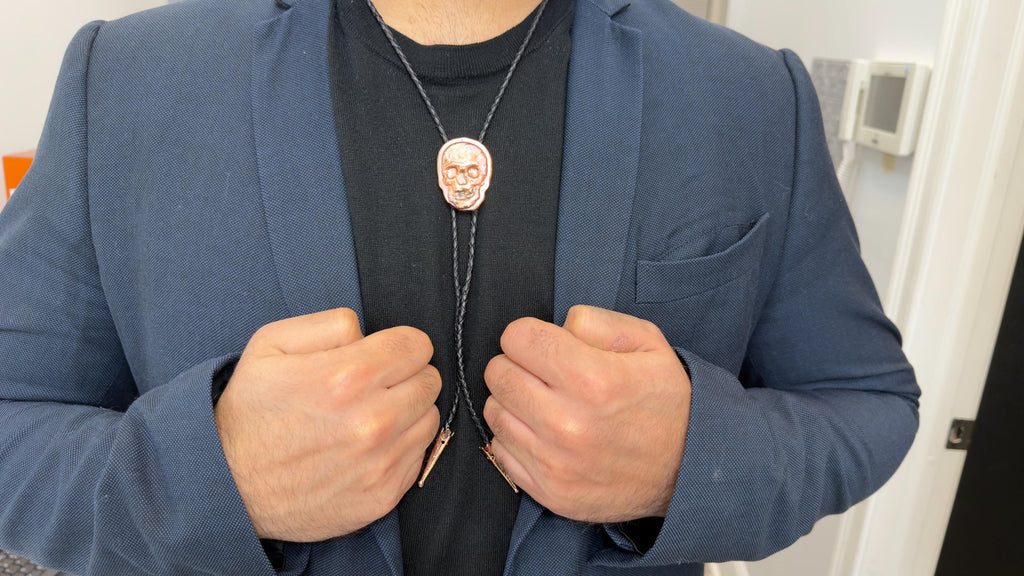 Handmade Copper Skull Bolo Tie | Solid Copper Pour | Small Batch