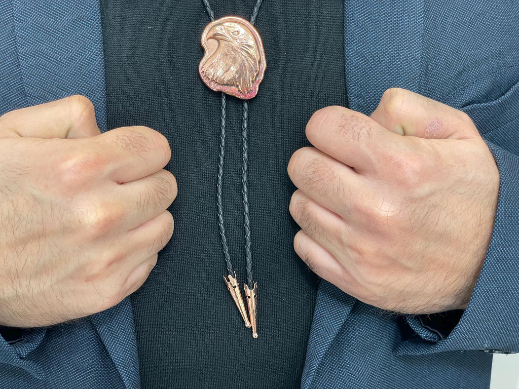 Handmade Copper Eagle Bolo Tie | Solid Copper Pour | Small Batch