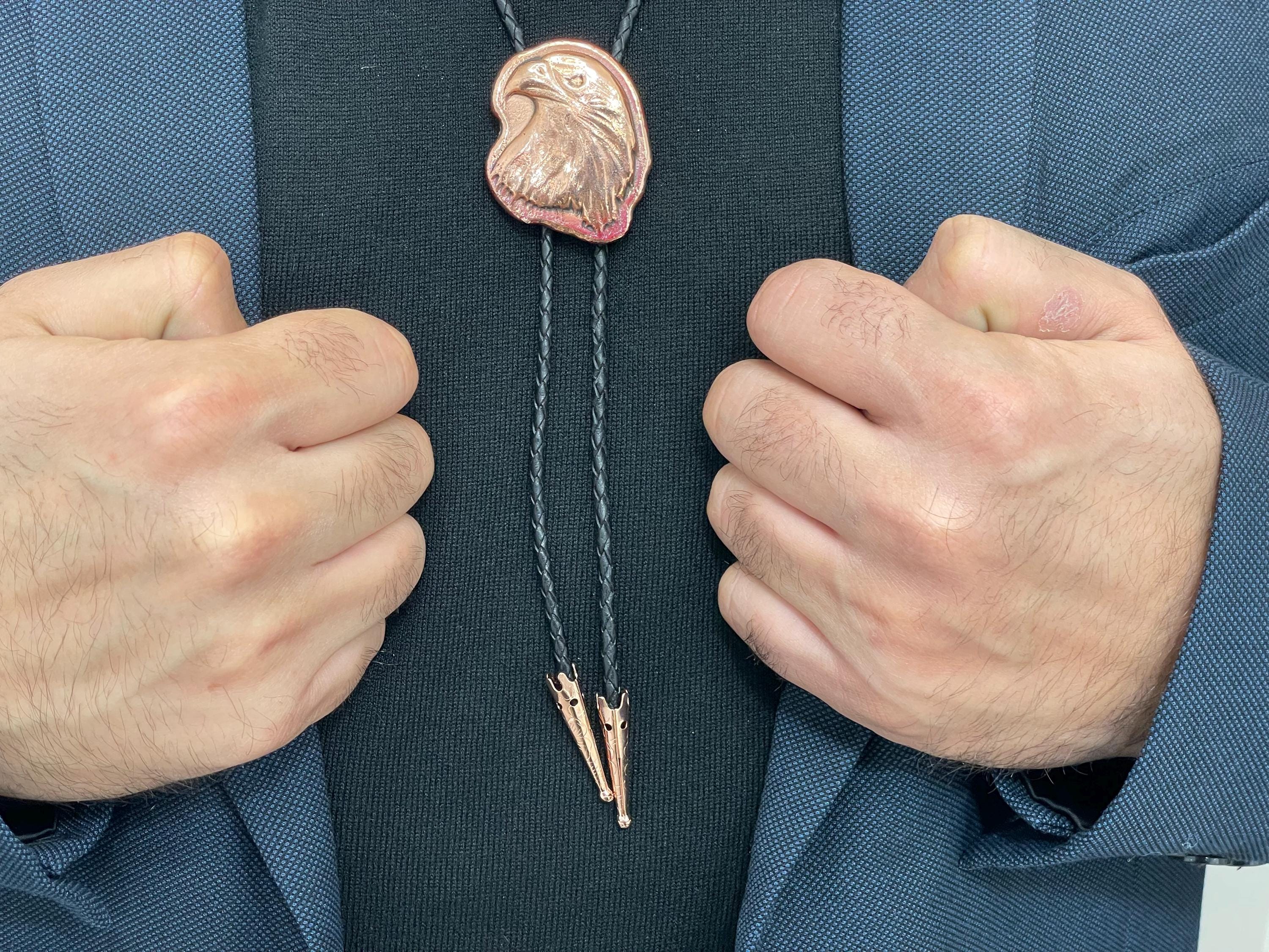 Handmade Copper Eagle Bolo Tie | Solid Copper Pour | Small Batch