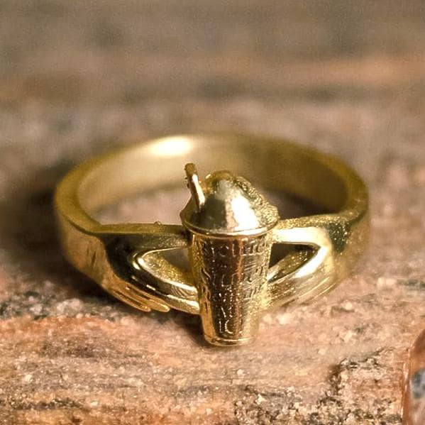 Richie’s Slush Claddagh Ring – Solid Brass Size 10 – Hand Cast North Shore Statement Ring