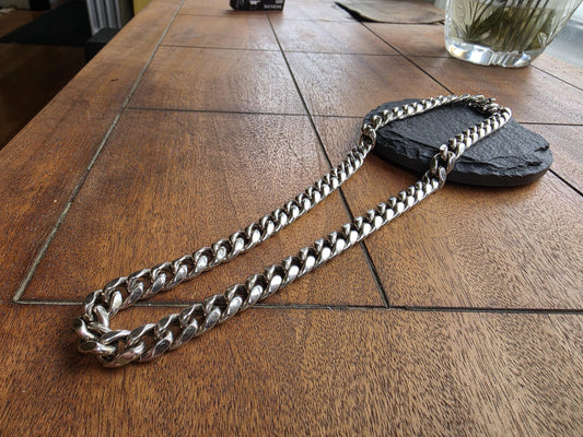 Heavy 925 Sterling Silver Cuban Link Chain Necklace 22" | 68 Grams | Thick Mens Cuban Chain | Statement Silver Necklace | Box Clasp
