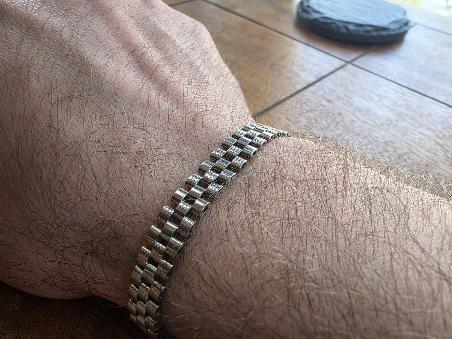 8.5 Inch Sterling Silver Jubilee Link Bracelet | Italian Cut 925 Silver | Rolex Style Watch Band Bracelet