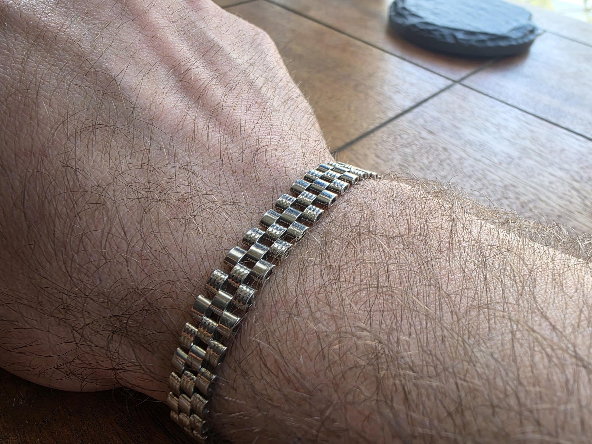 8.5 Inch Sterling Silver Jubilee Link Bracelet | Italian Cut 925 Silver | Rolex Style Watch Band Bracelet