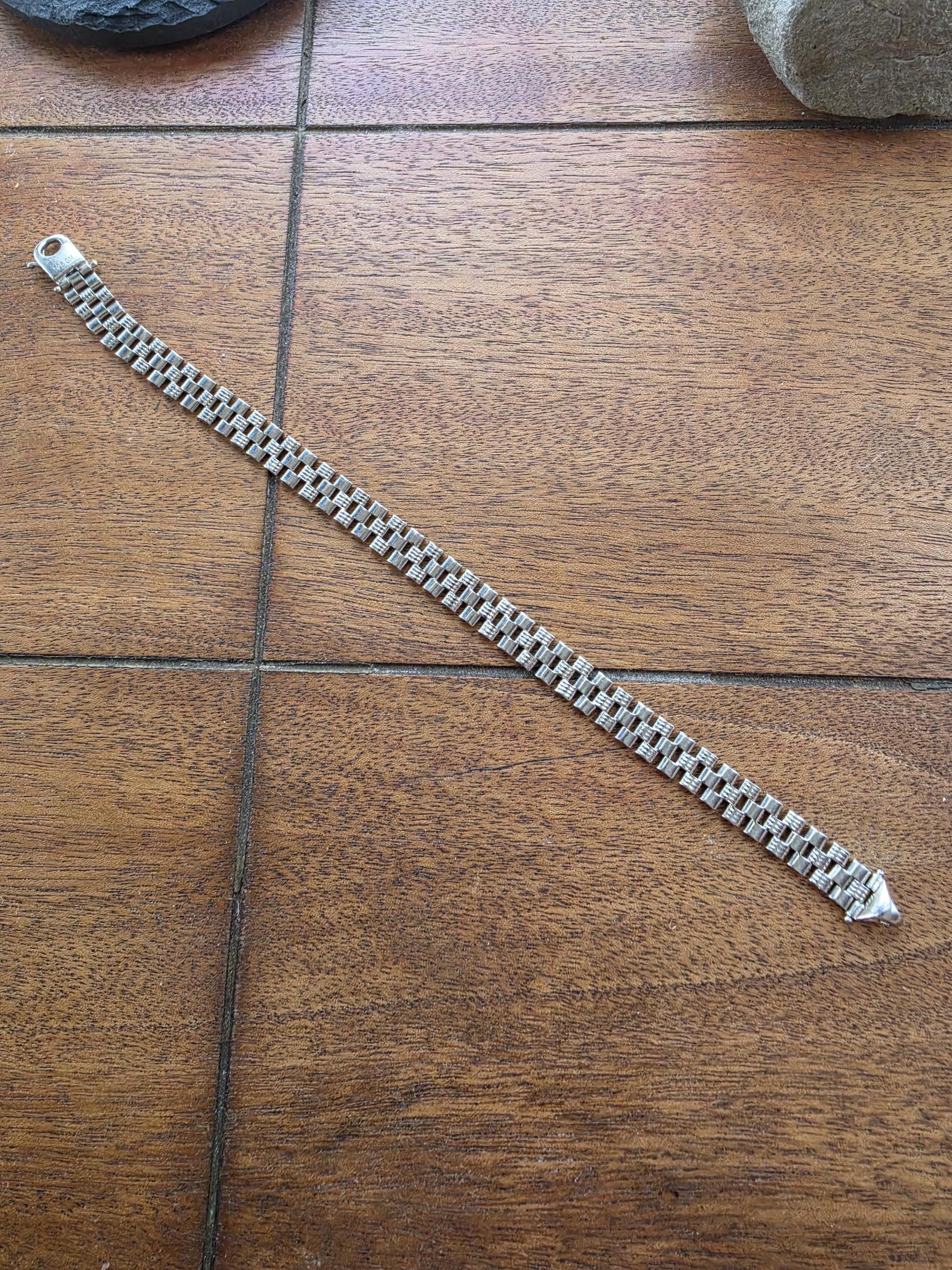 8.5 Inch Sterling Silver Jubilee Link Bracelet | Italian Cut 925 Silver | Rolex Style Watch Band Bracelet