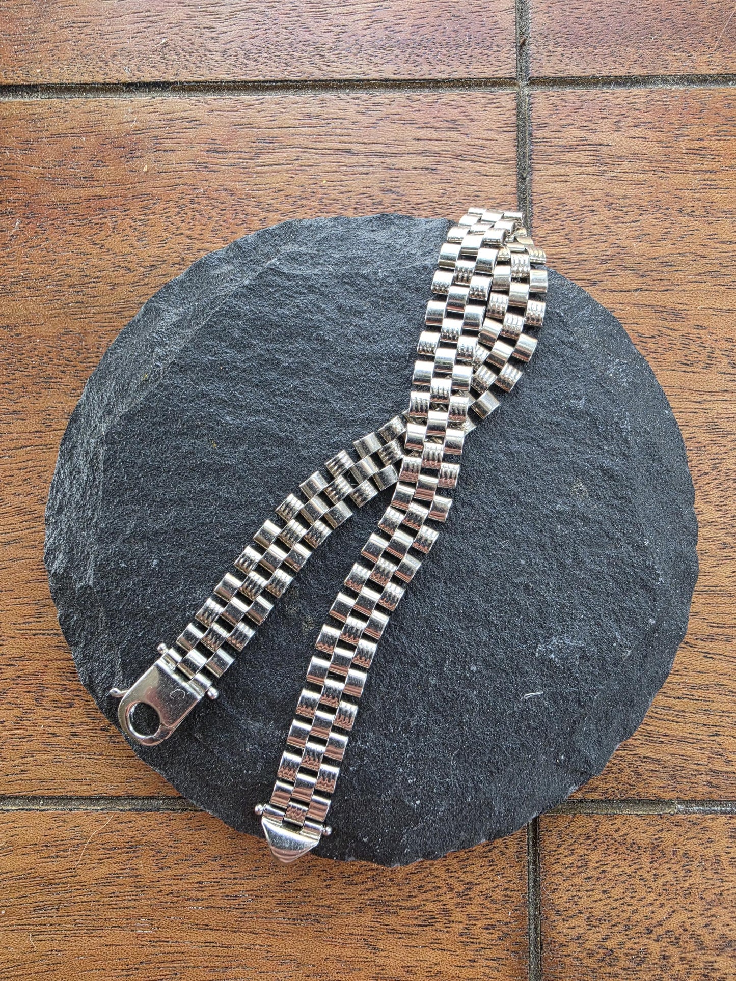 8.5 Inch Sterling Silver Jubilee Link Bracelet | Italian Cut 925 Silver | Rolex Style Watch Band Bracelet