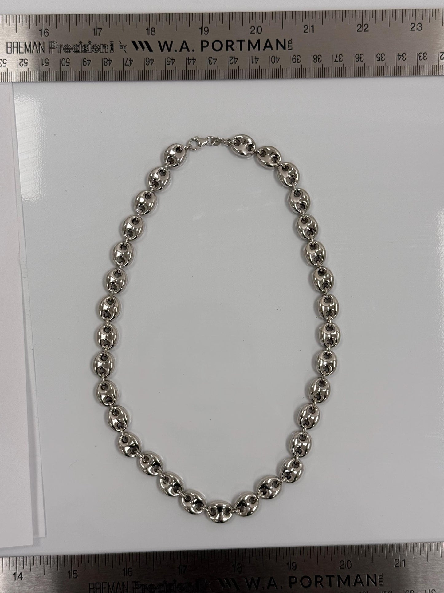 Sterling Silver Puffed Mariner Chain Necklace | 925 Silver | 18 Inch | 10.29mm | Chunky Anchor