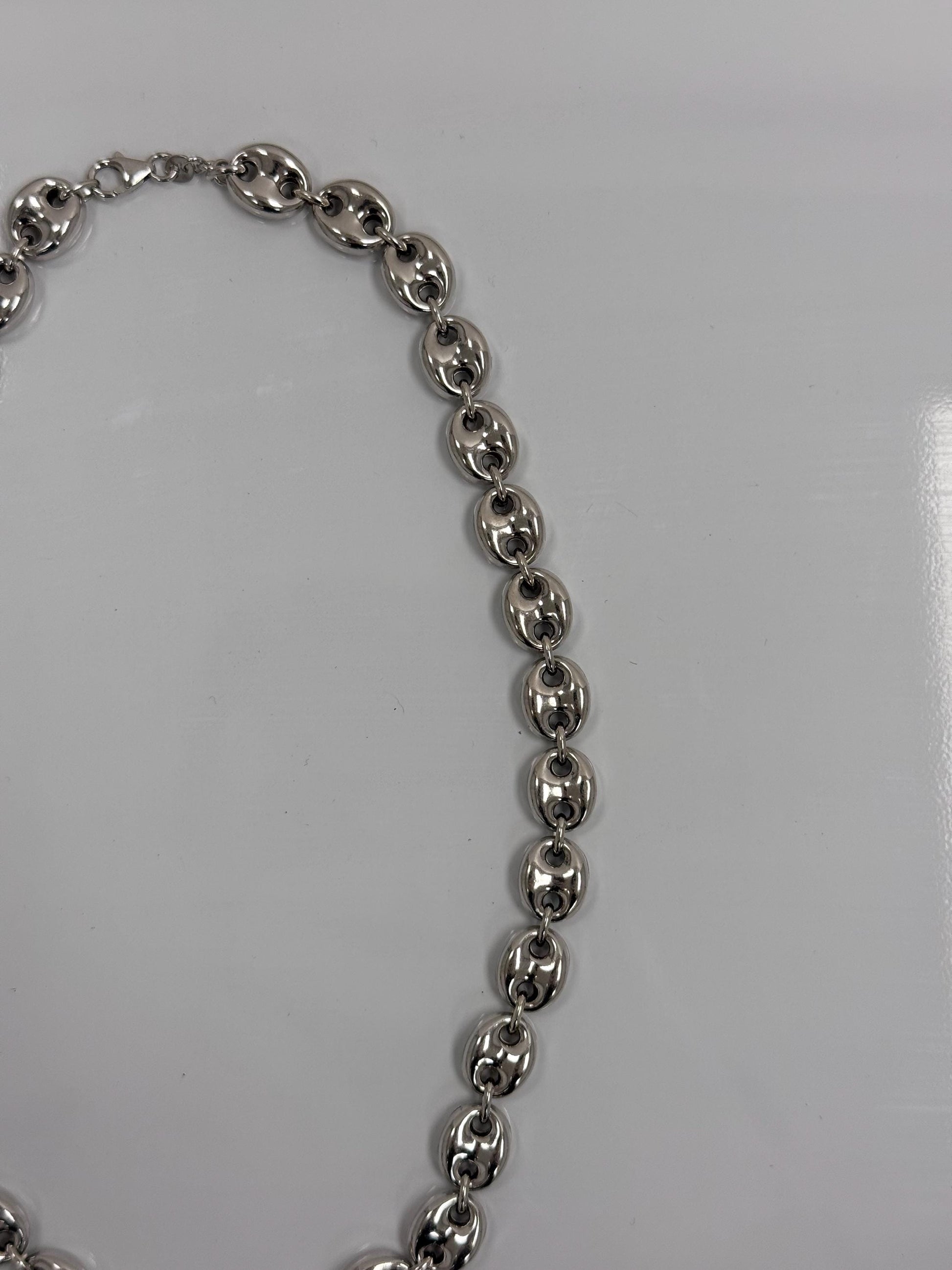 Sterling Silver Puffed Mariner Chain Necklace | 925 Silver | 18 Inch | 10.29mm | Chunky Anchor