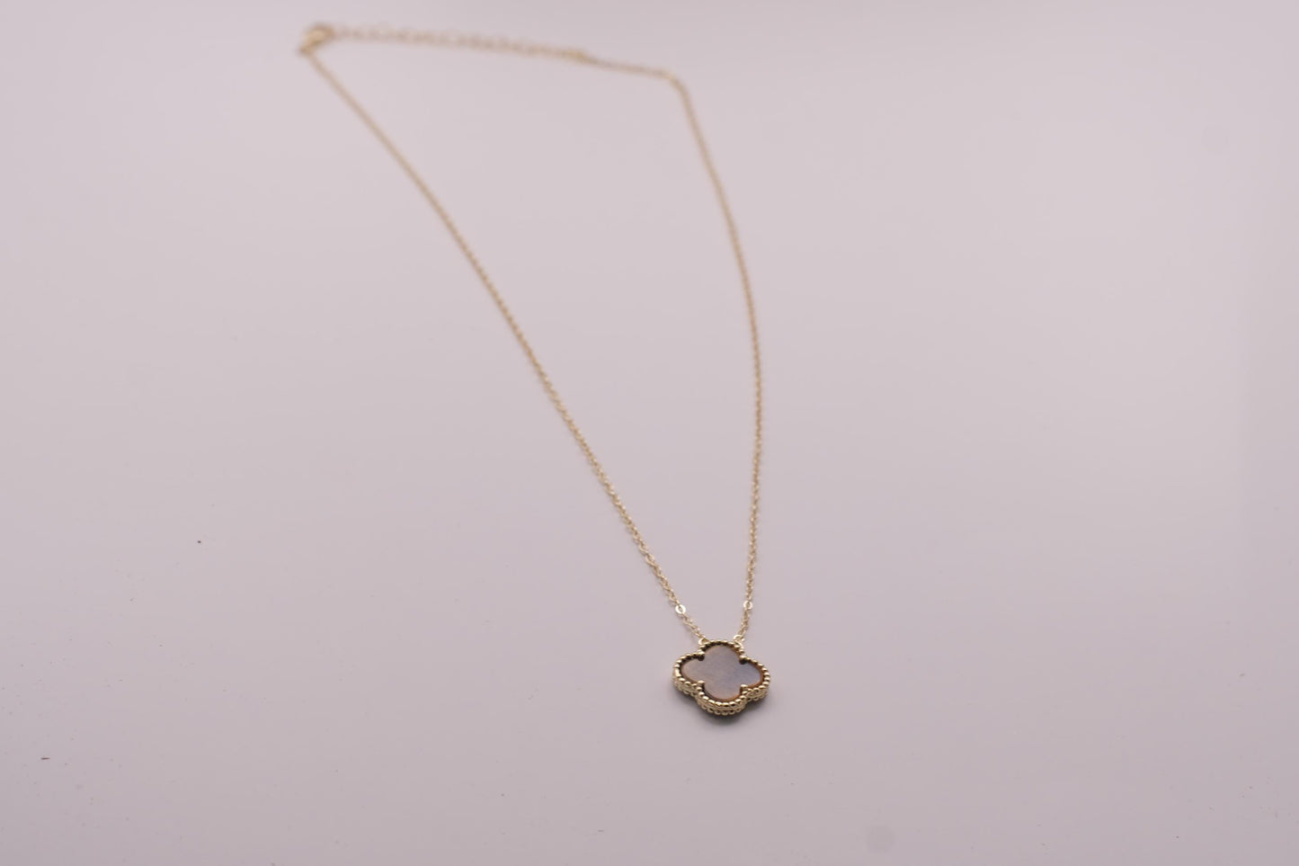 Gold Plated Sterling Silver Single Clover Pendant Necklace | 14mm Charm | 18" Chain