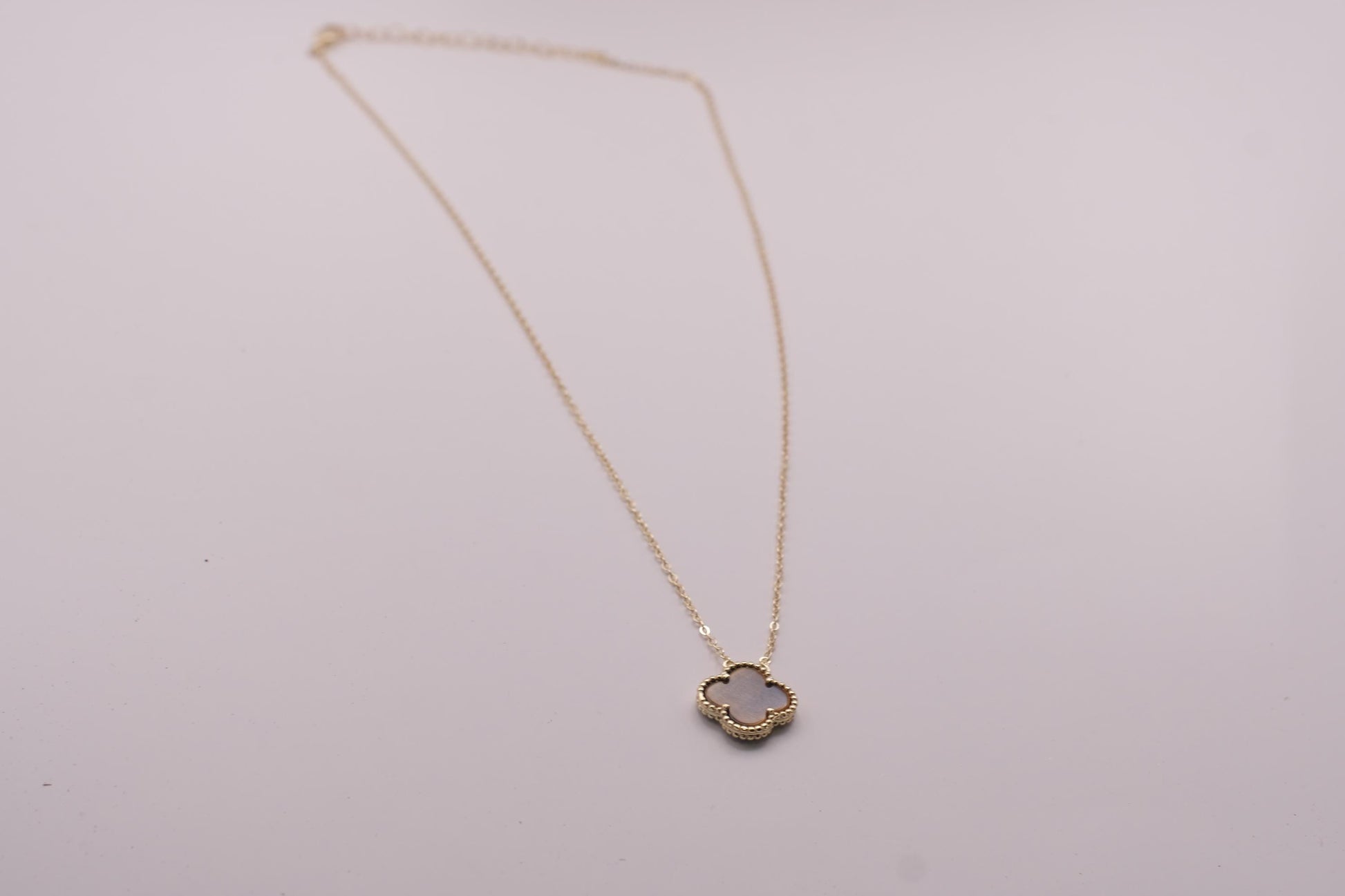 Gold Plated Sterling Silver Single Clover Pendant Necklace | 14mm Charm | 18" Chain