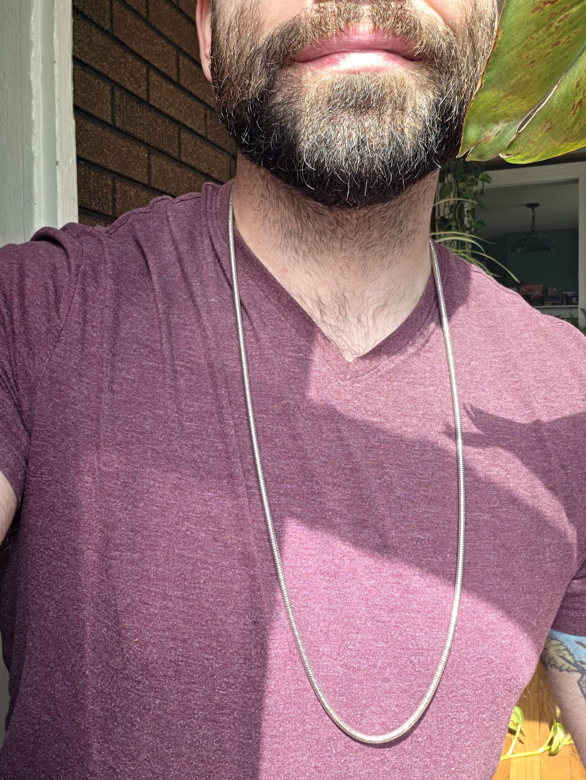 36 Inch Sterling Silver Snake Chain Necklace | Long Italian Cut 925 Silver | Opera Length Lobster Clasp Chain