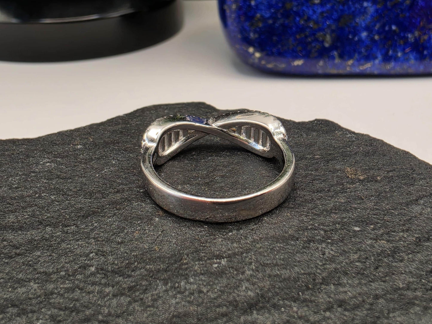 Sterling Silver CZ Pave Wave Ring — Stackable Dainty Band 925 Size 7