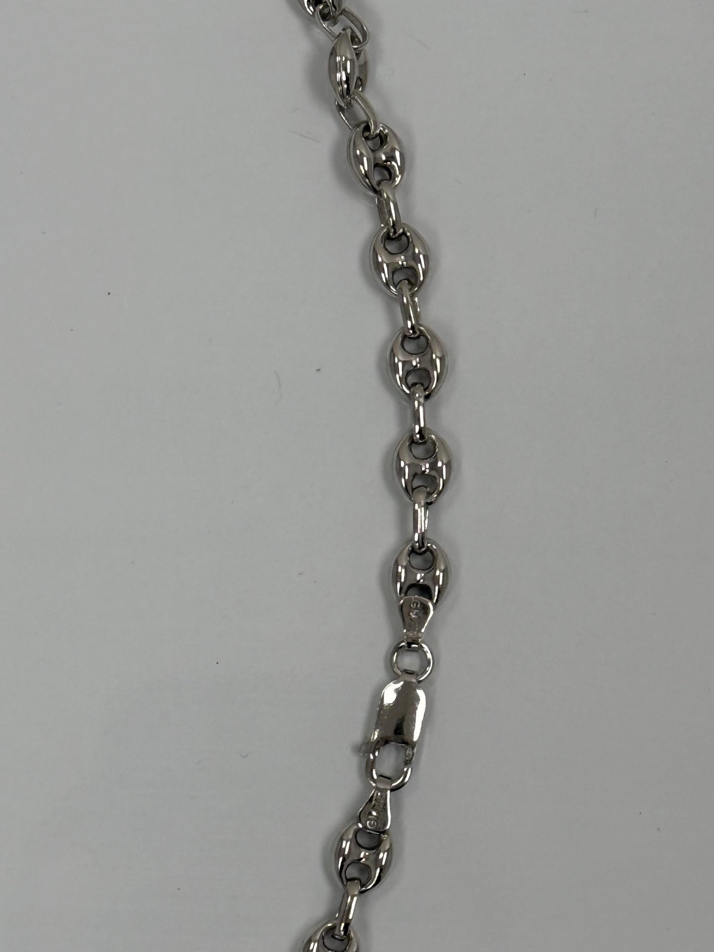 Sterling Silver Puffed Mariner Chain Necklace | 925 Silver | 18 Inch | 7.13mm | Anchor Link