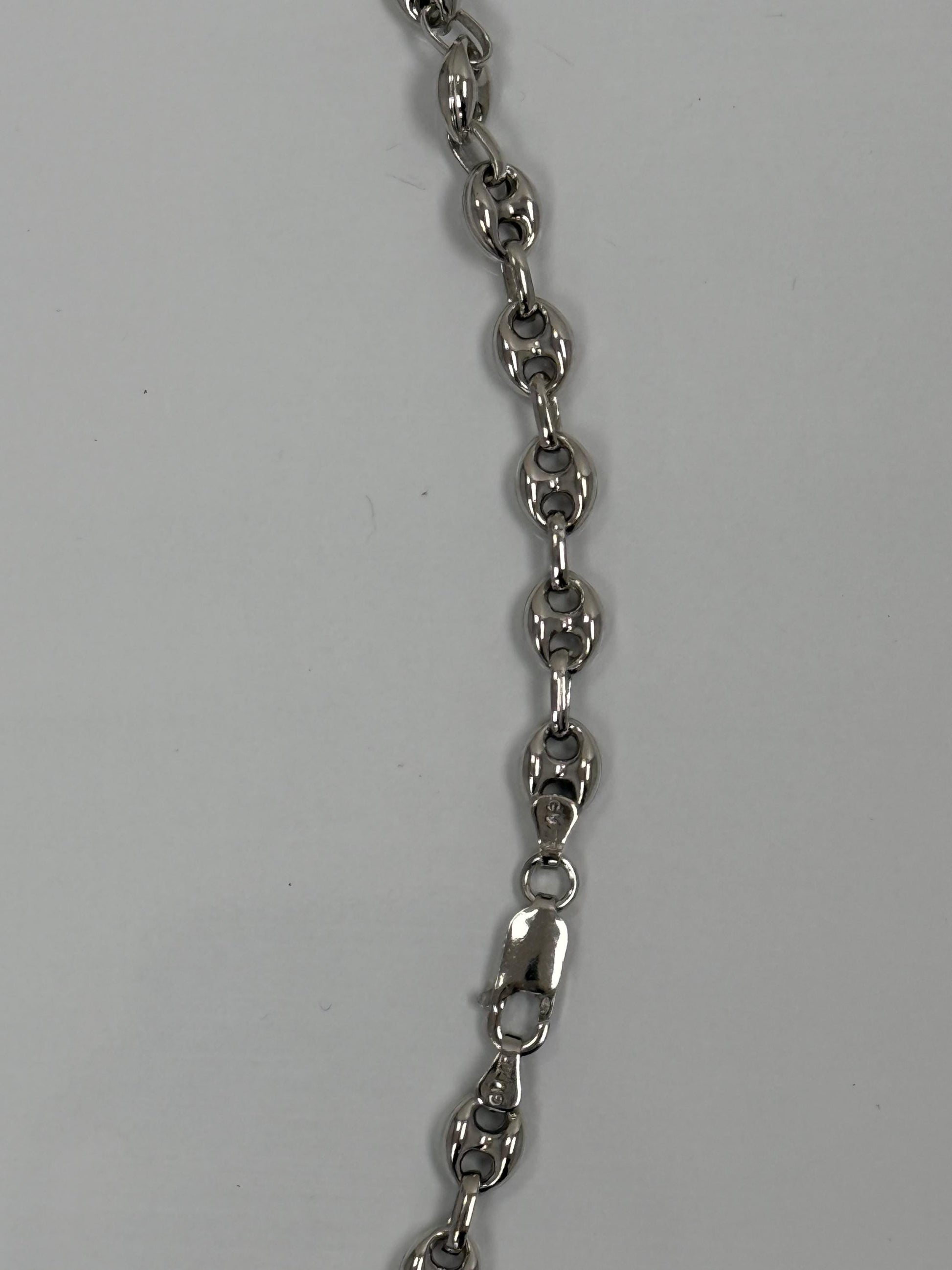 Sterling Silver Puffed Mariner Chain Necklace | 925 Silver | 18 Inch | 7.13mm | Anchor Link