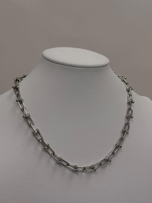 Sterling Silver Paperclip Chain Necklace | 925 Silver | 18 Inch | 6.55mm | Chunky Link