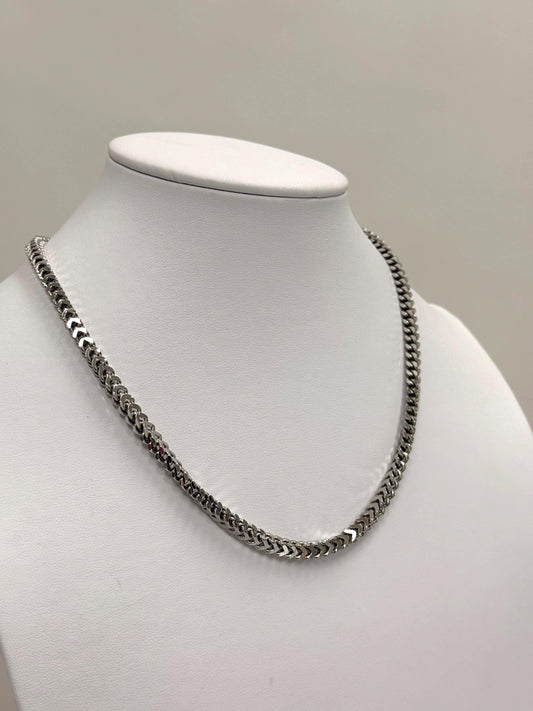Mens Sterling Silver Franco Chain | 18 Inch 925 Silver | 4.4mm Thick Franco Necklace